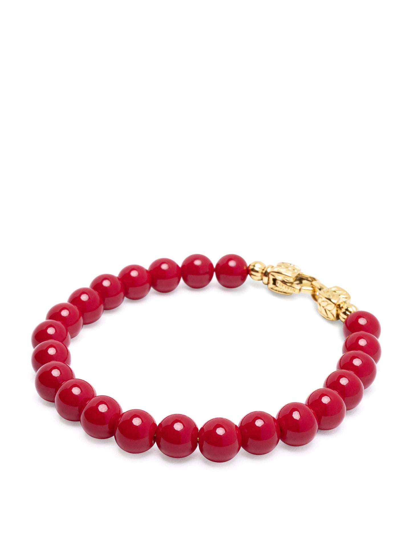 Red Jade Healing Bracelet with Gold Lock