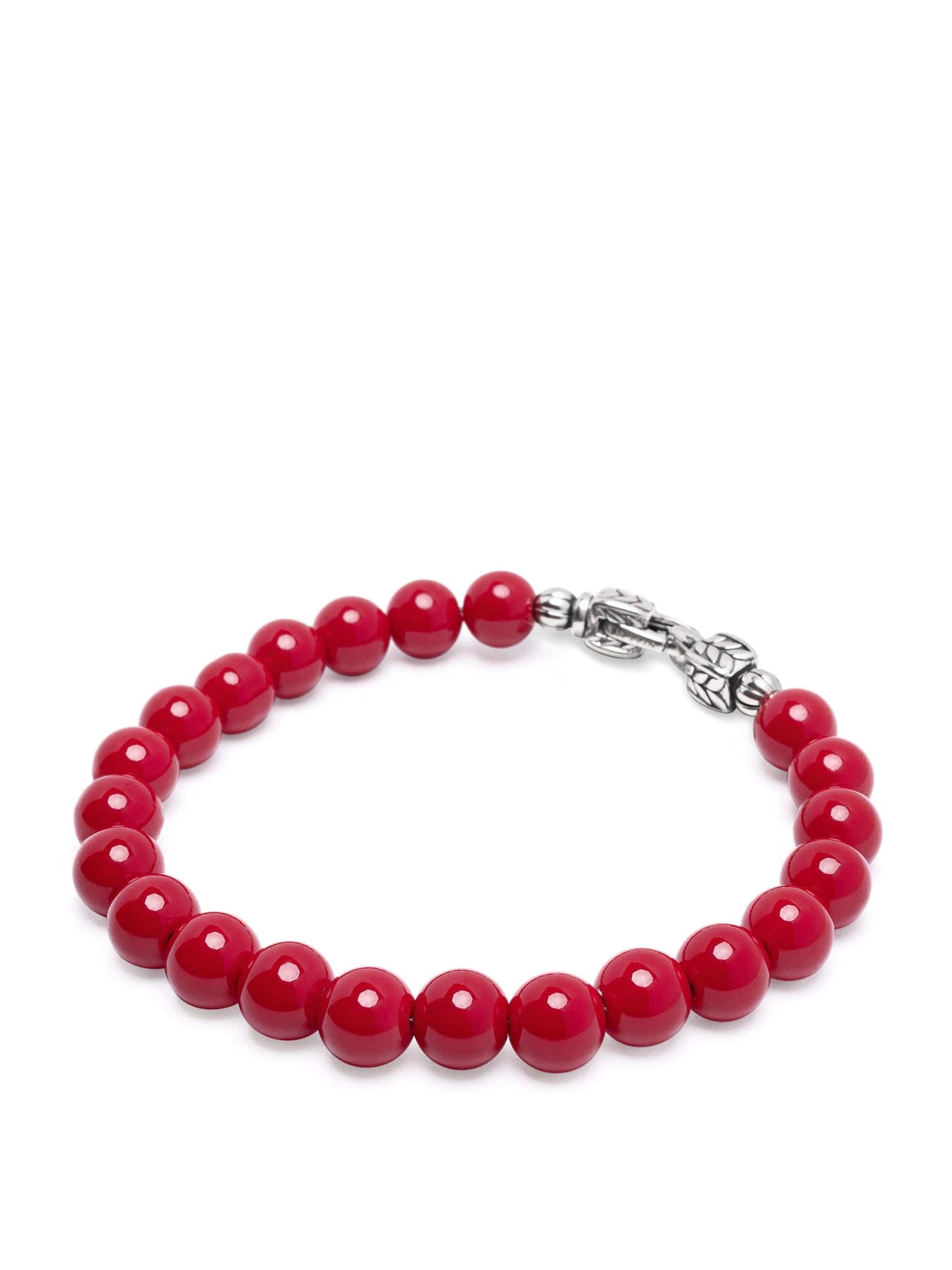 Red Jade Healing Bracelet with Silver Lock