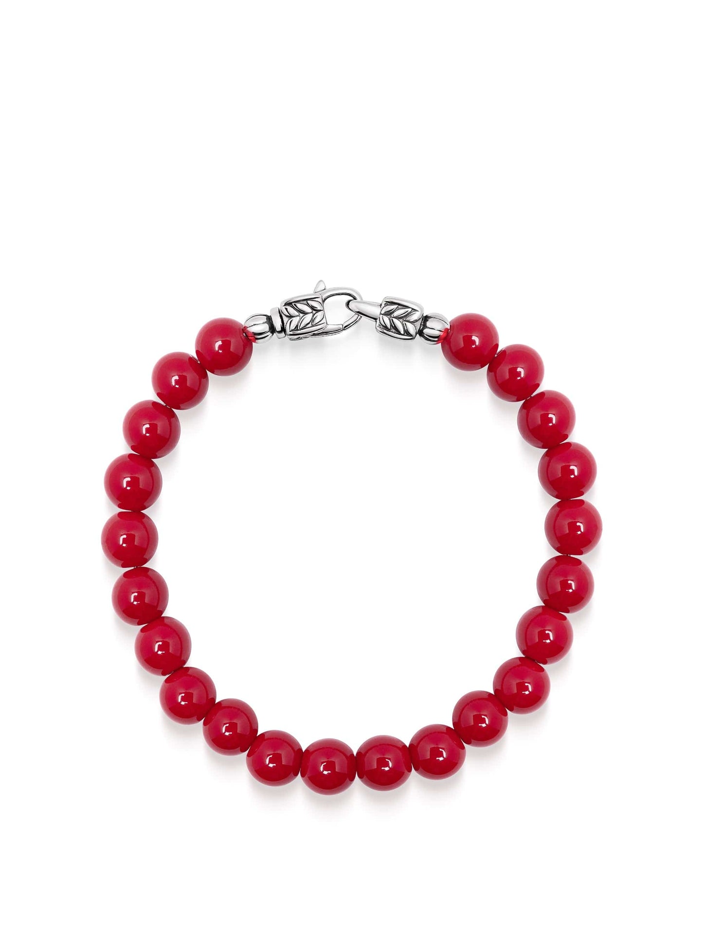 Red Jade Healing Bracelet with Silver Lock