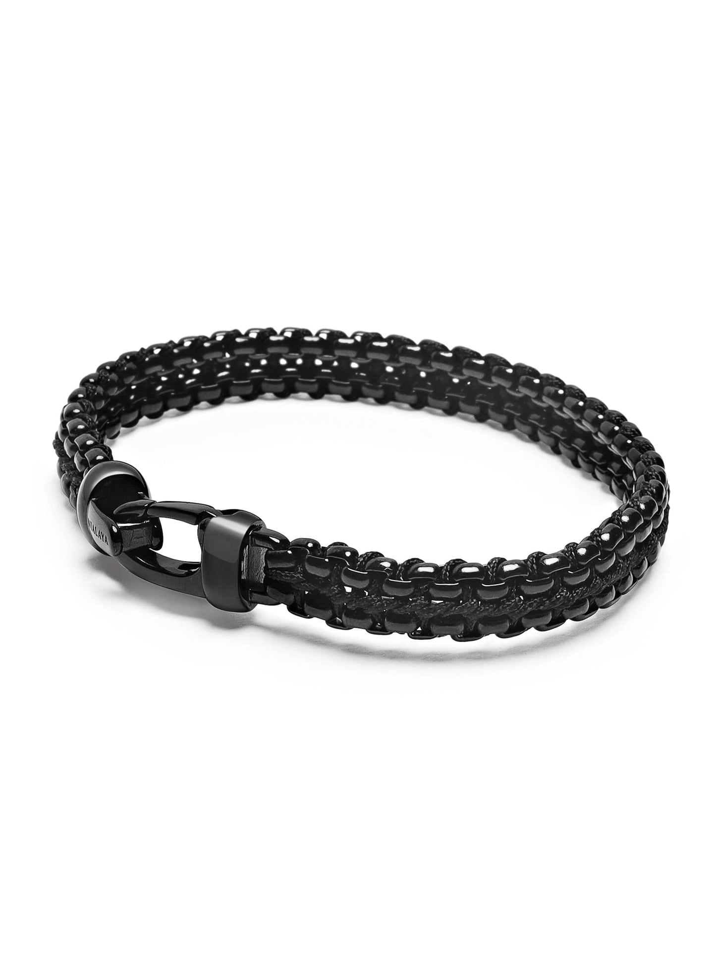 Total Black Woven Box Chain Bracelet