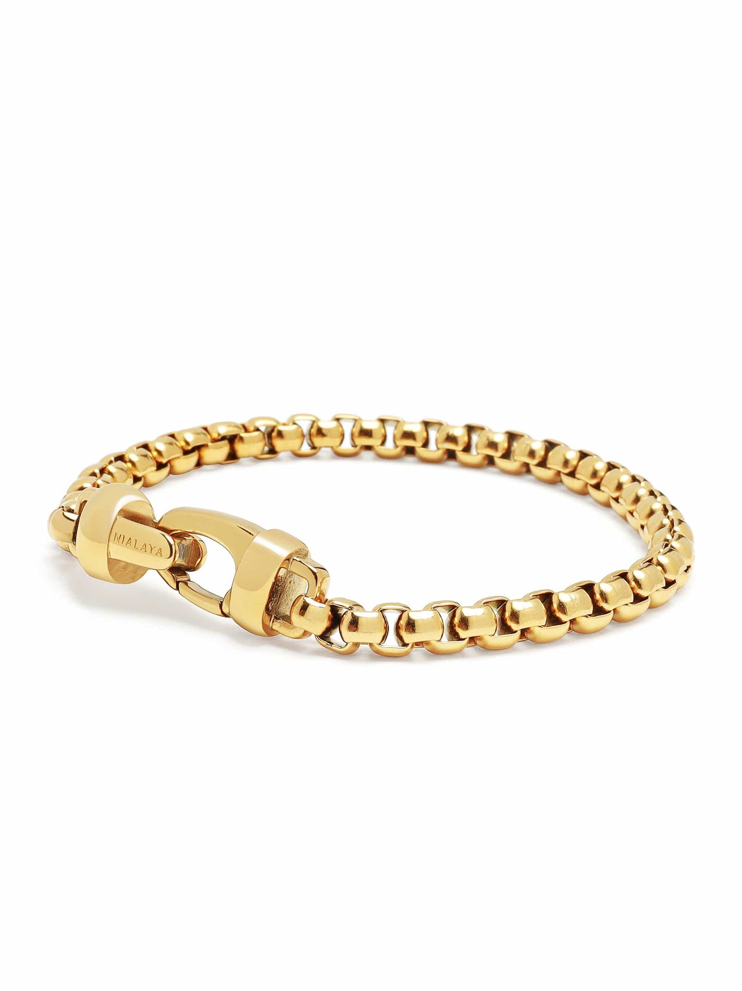 Gold Box Chain Bracelet