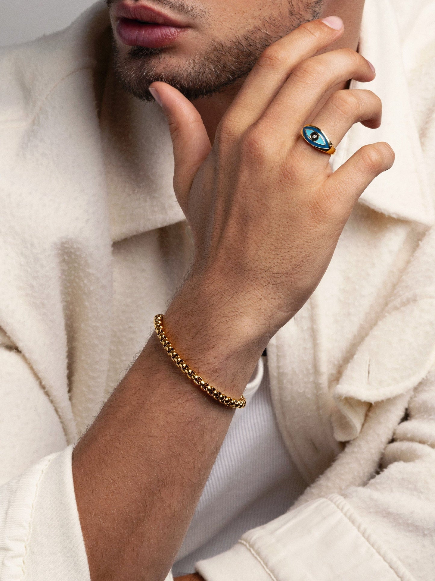 Gold Box Chain Bracelet