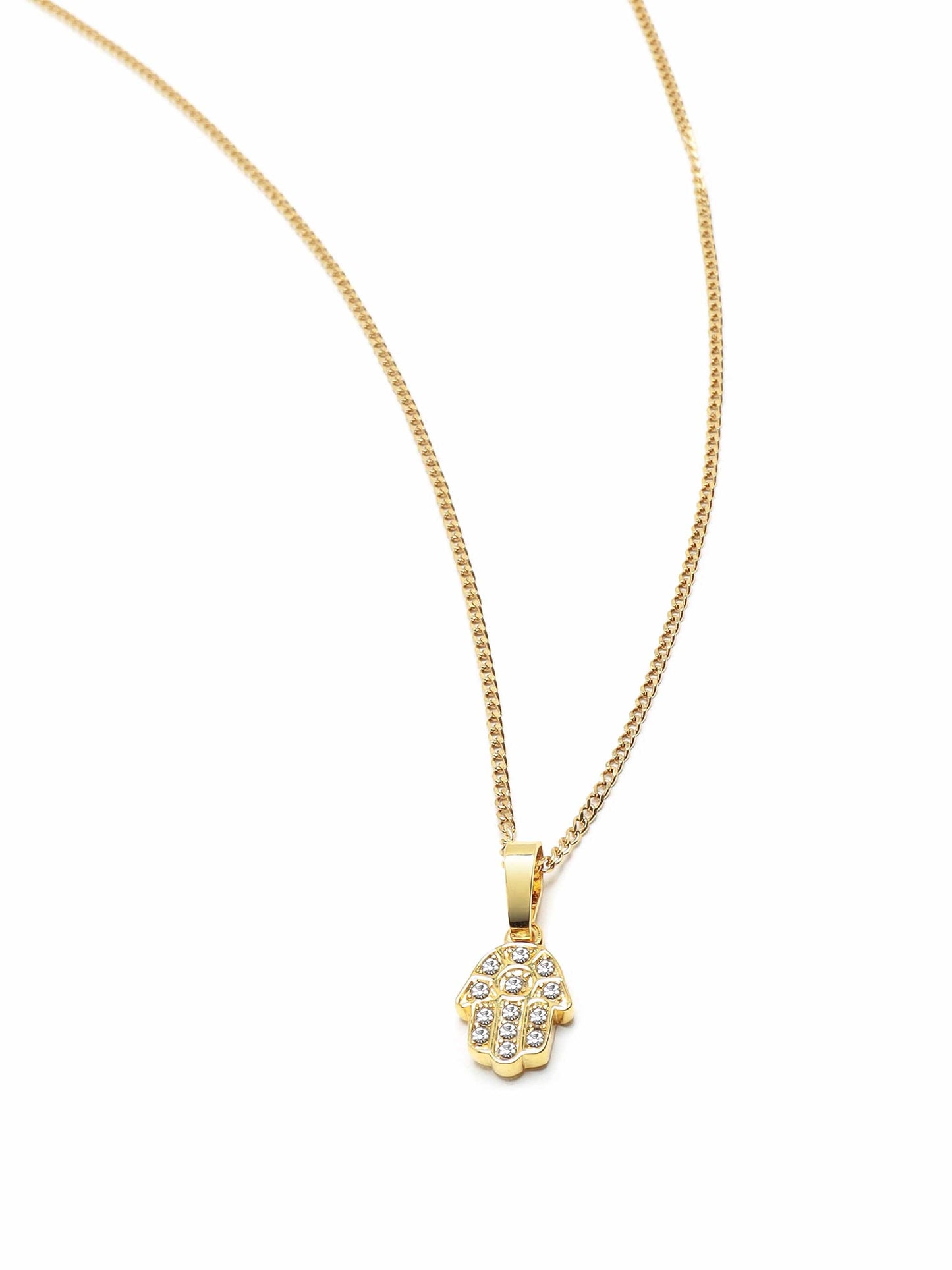 Women's Mini Hamsa Hand Necklace in Gold