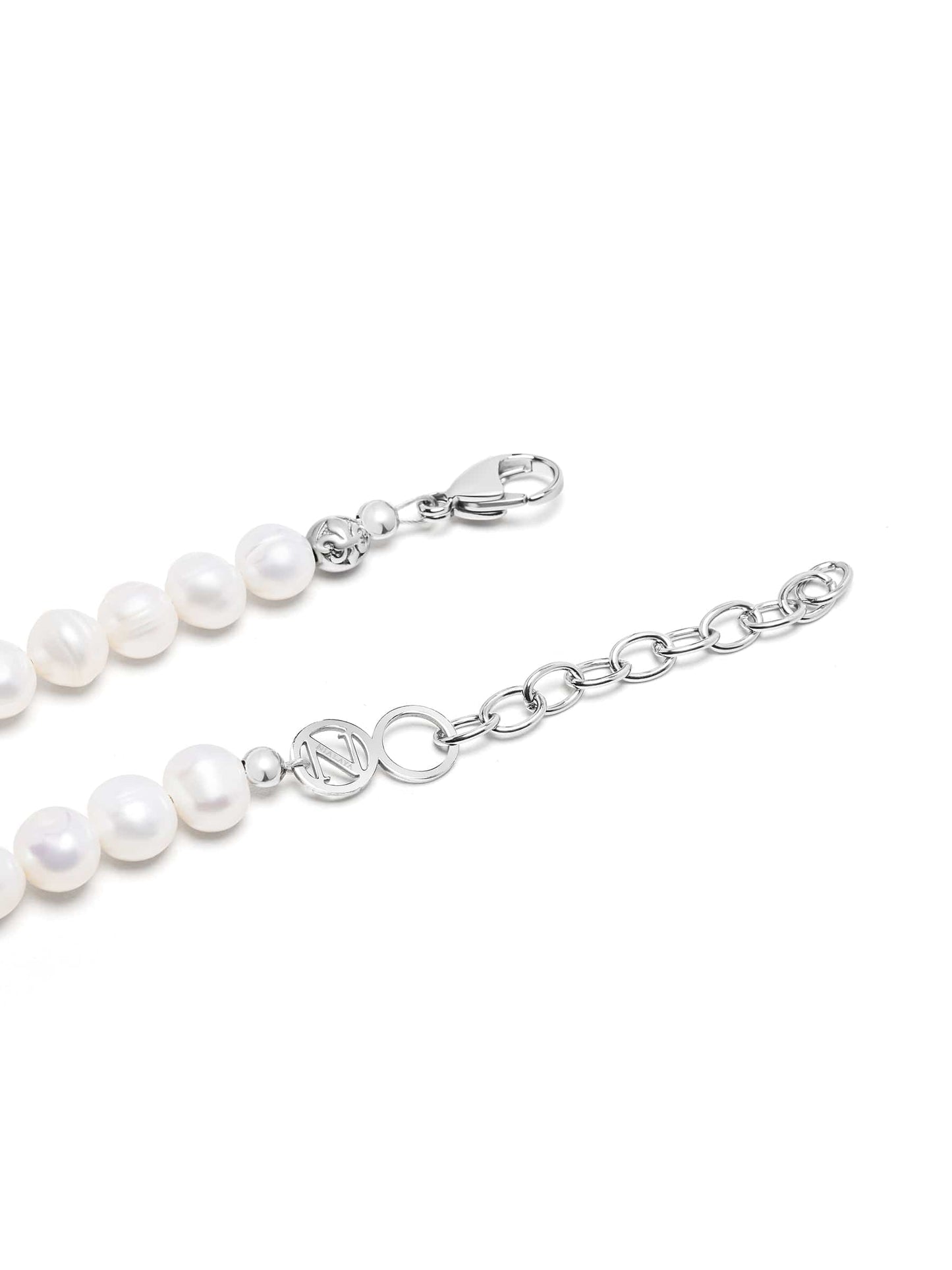 Pearl Necklace with Silver Cross