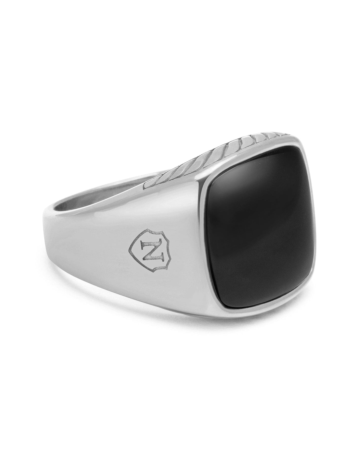 Gentleman's Silver Signet Ring with Black Onyx