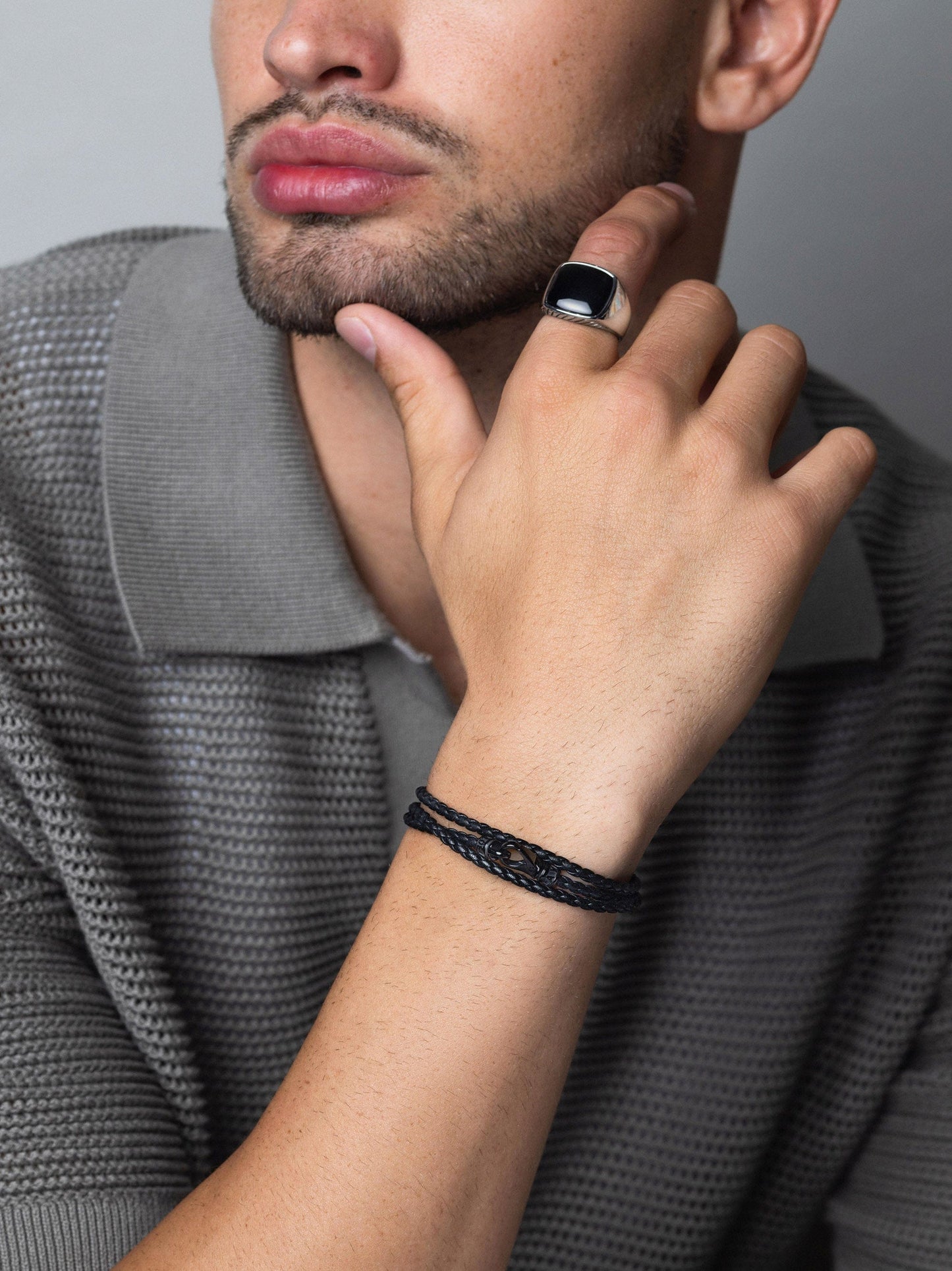 Gentleman's Silver Signet Ring with Black Onyx