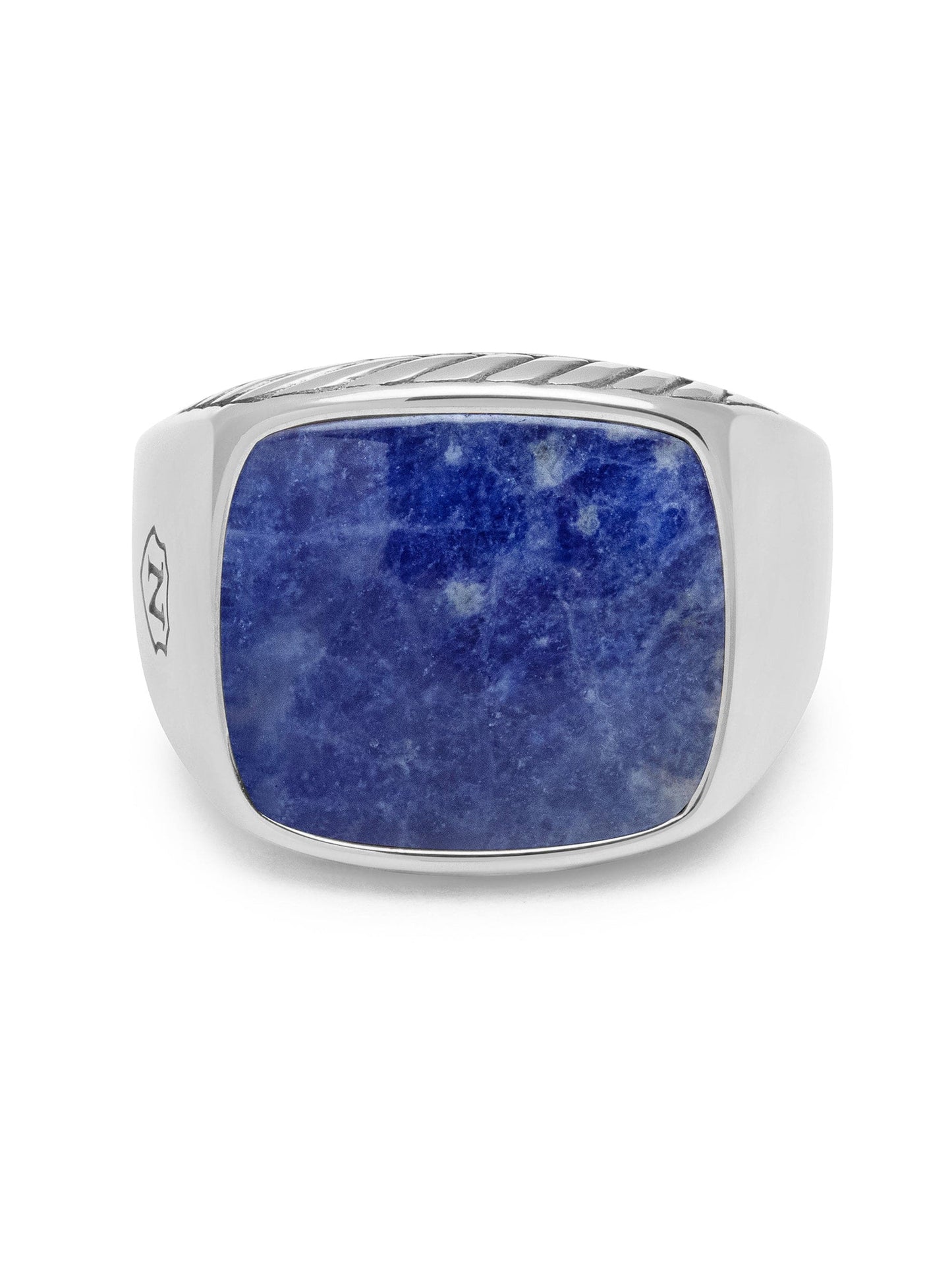 Gentleman's Silver Signet Ring with Blue Dumortierite