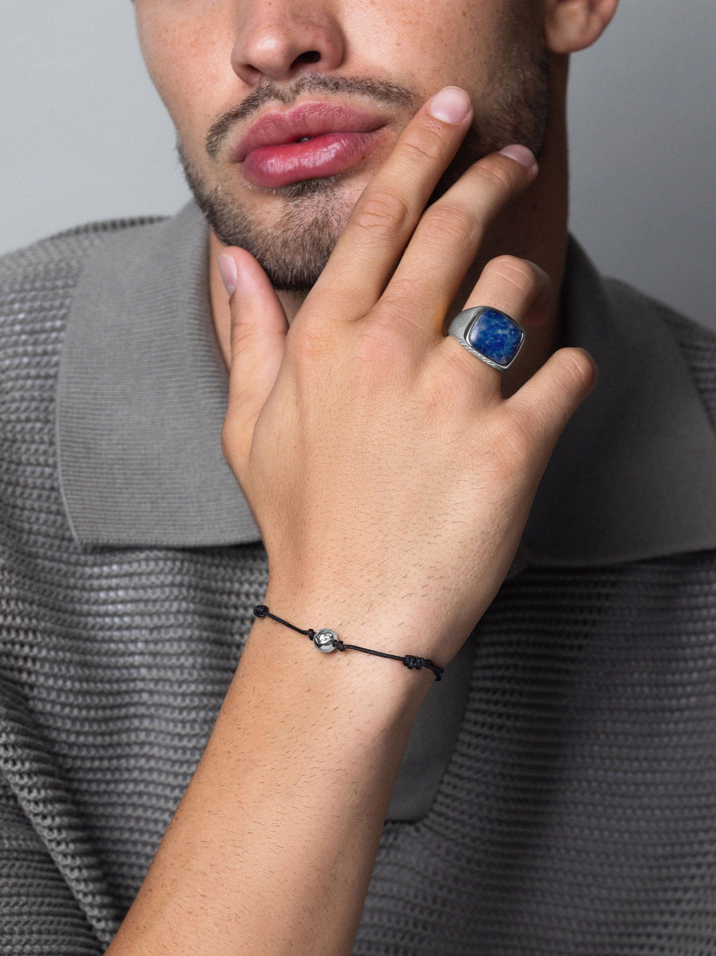 Gentleman's Silver Signet Ring with Blue Dumortierite