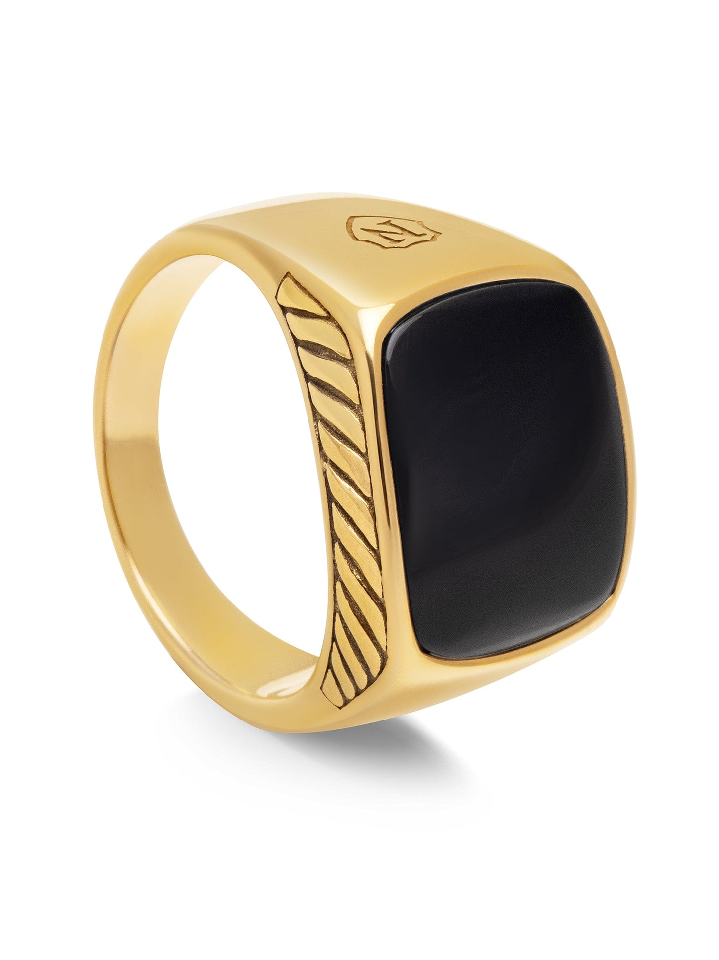 Gentleman's Gold Signet Ring with Black Onyx