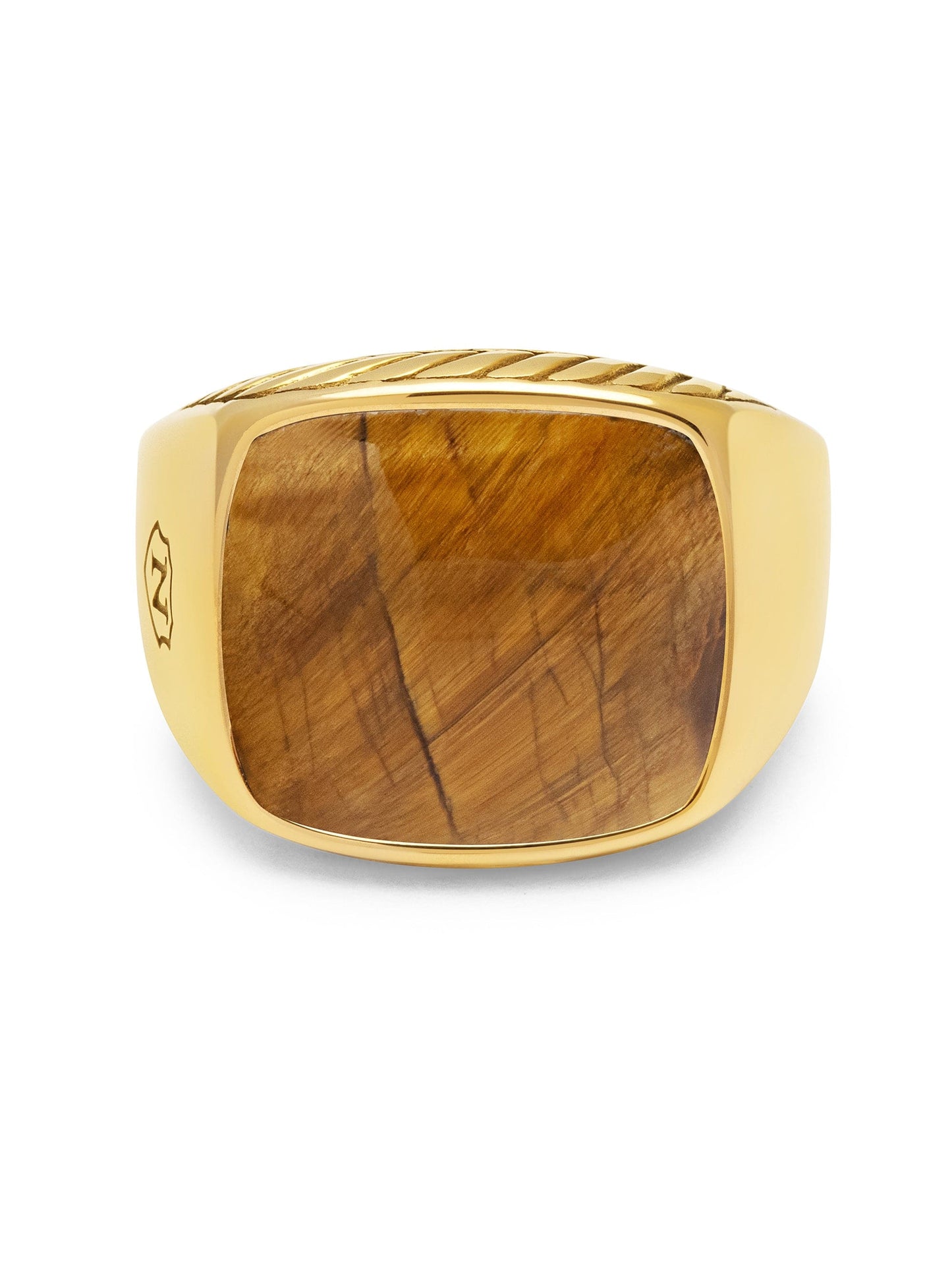 Gentleman's Gold Signet Ring with Brown Tiger Eye