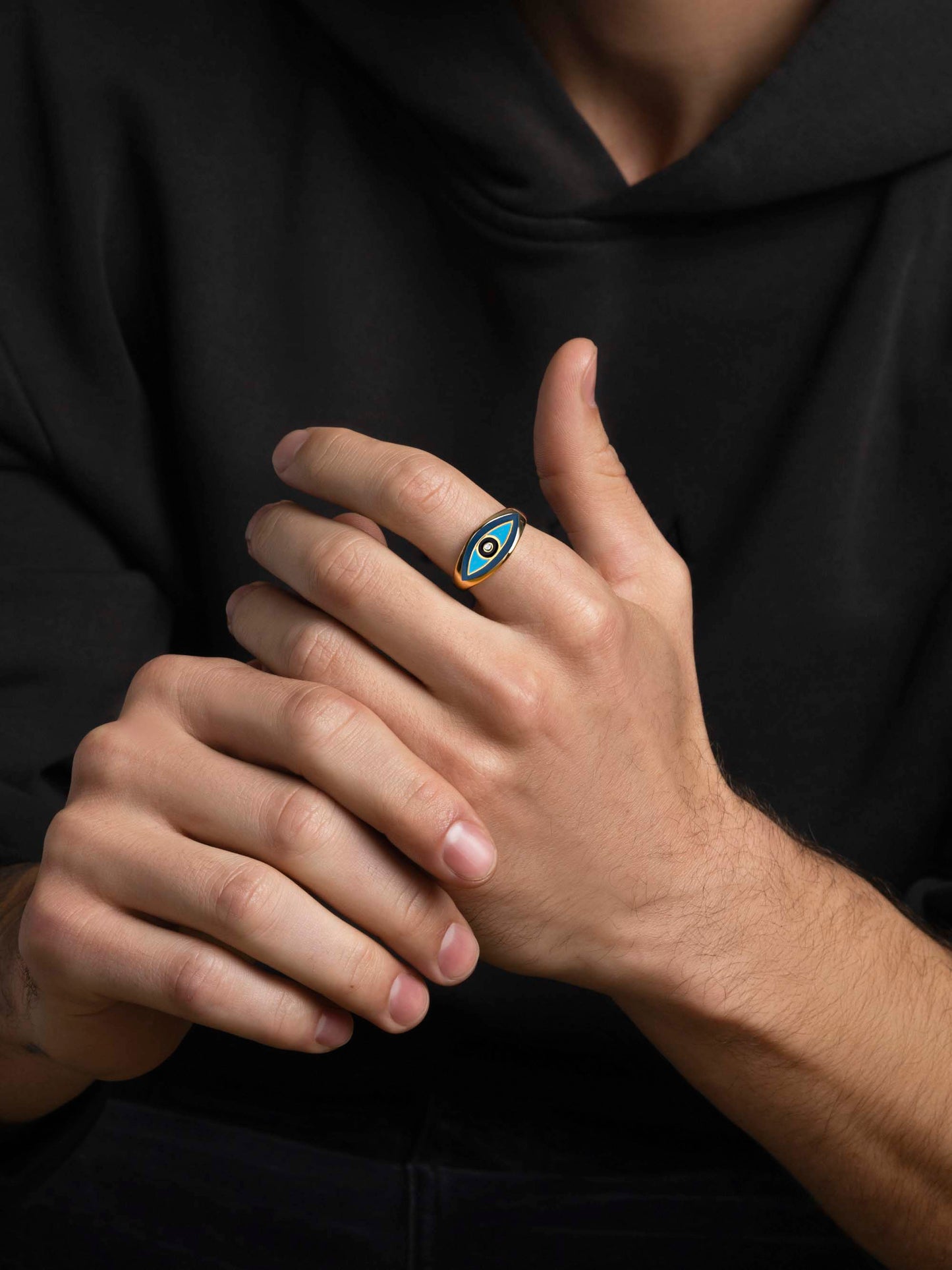 Men's Gold Evil Eye Ring