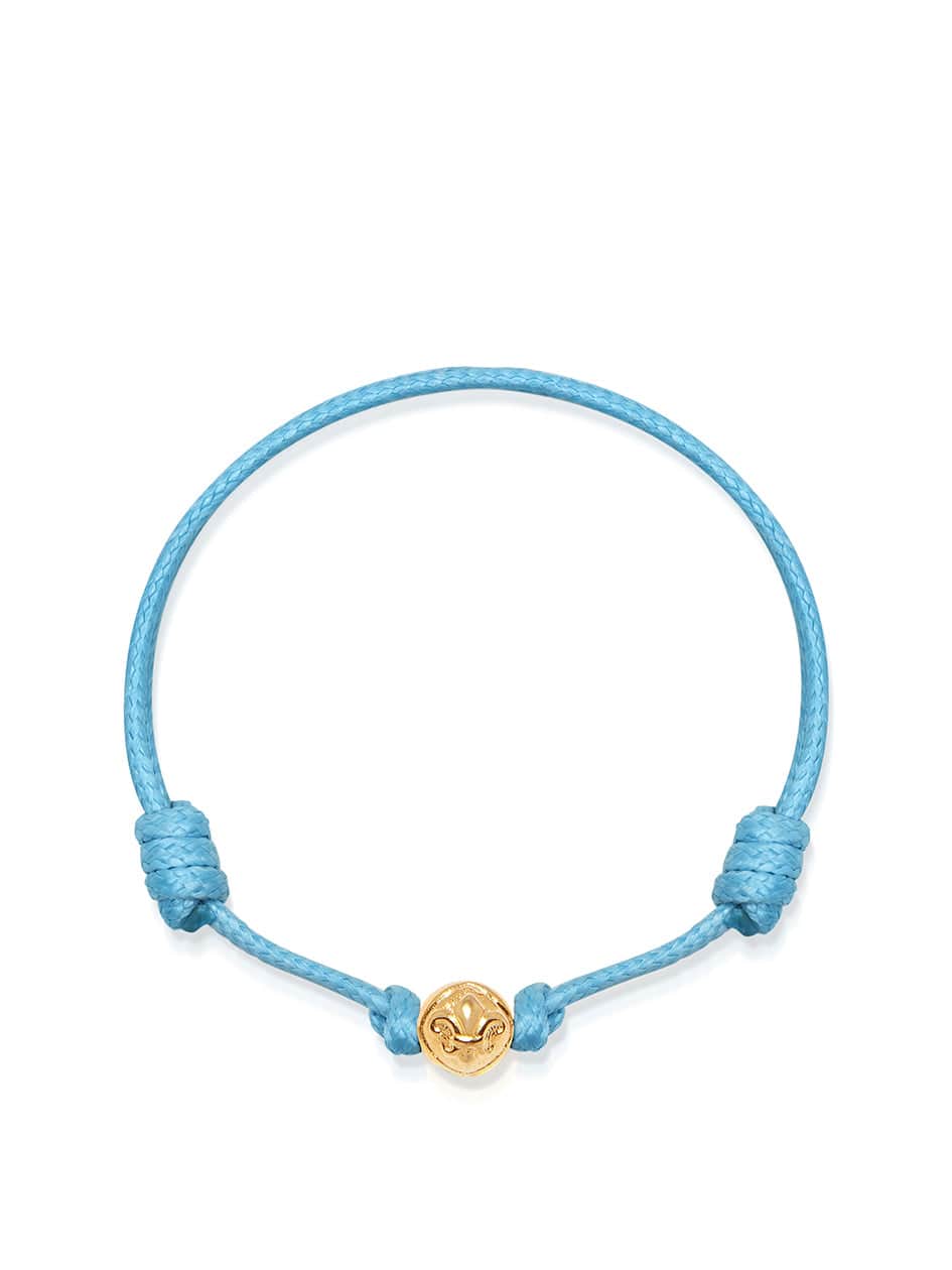 Light Blue String Bracelet with Gold