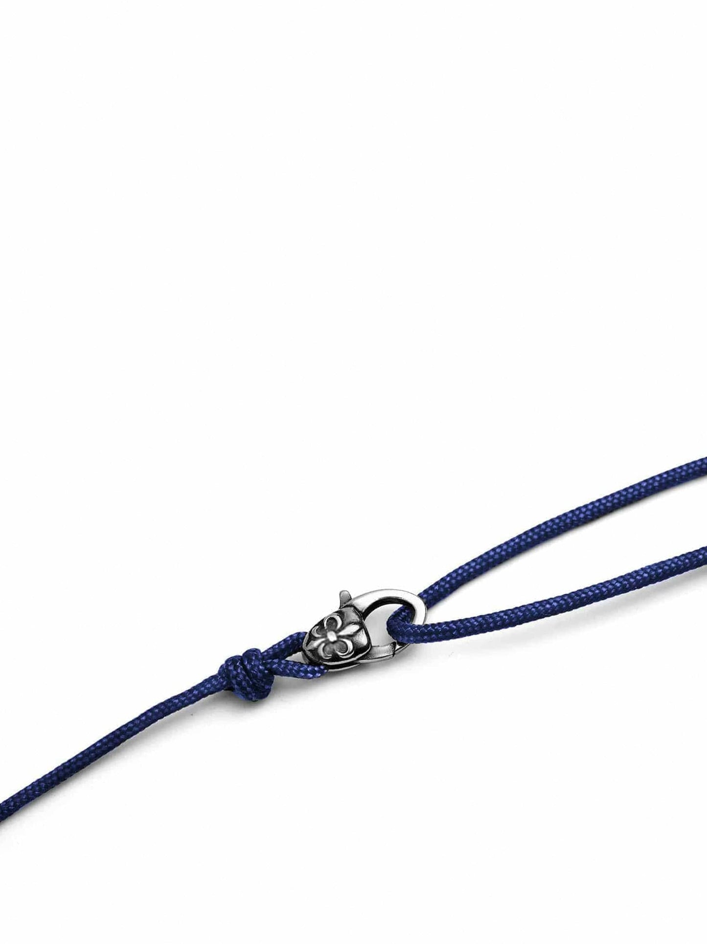Navy Wrap-Around String Bracelet with Sterling Silver Lock