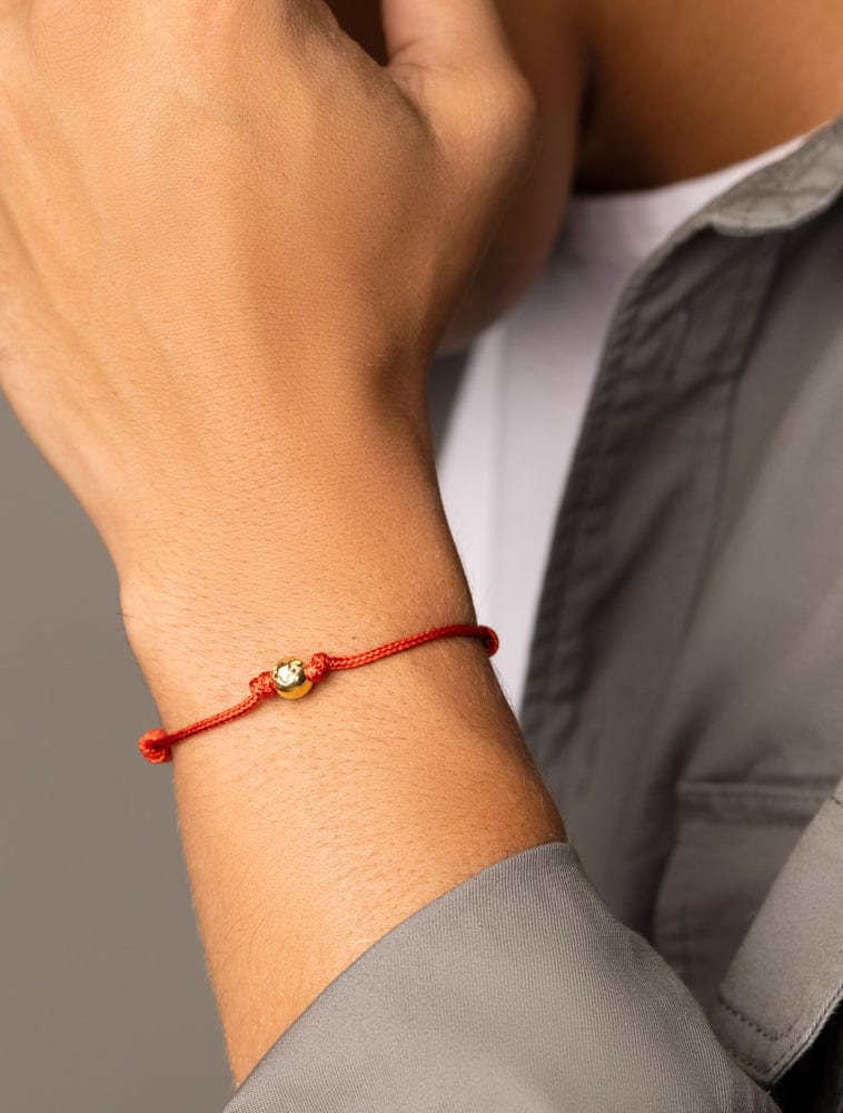 Red String Bracelet with Gold