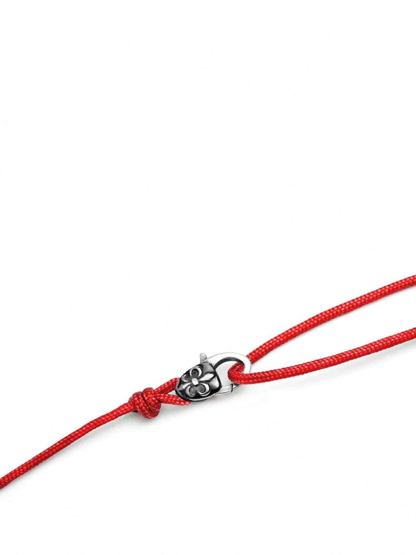 Red Wrap-Around String Bracelet with Sterling Silver Lock