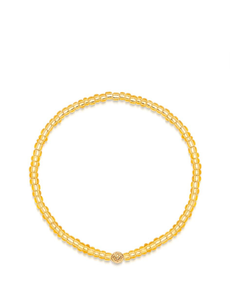 Women's Wristband with Amber Mini Beads