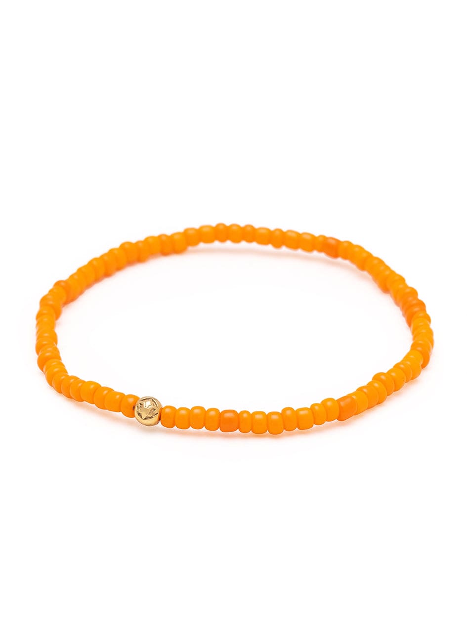 Women's Wristband with Orange Mini Beads