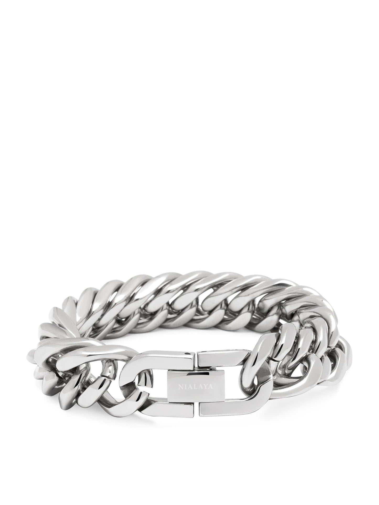 Silver Chunky Cuban Chain Bracelet