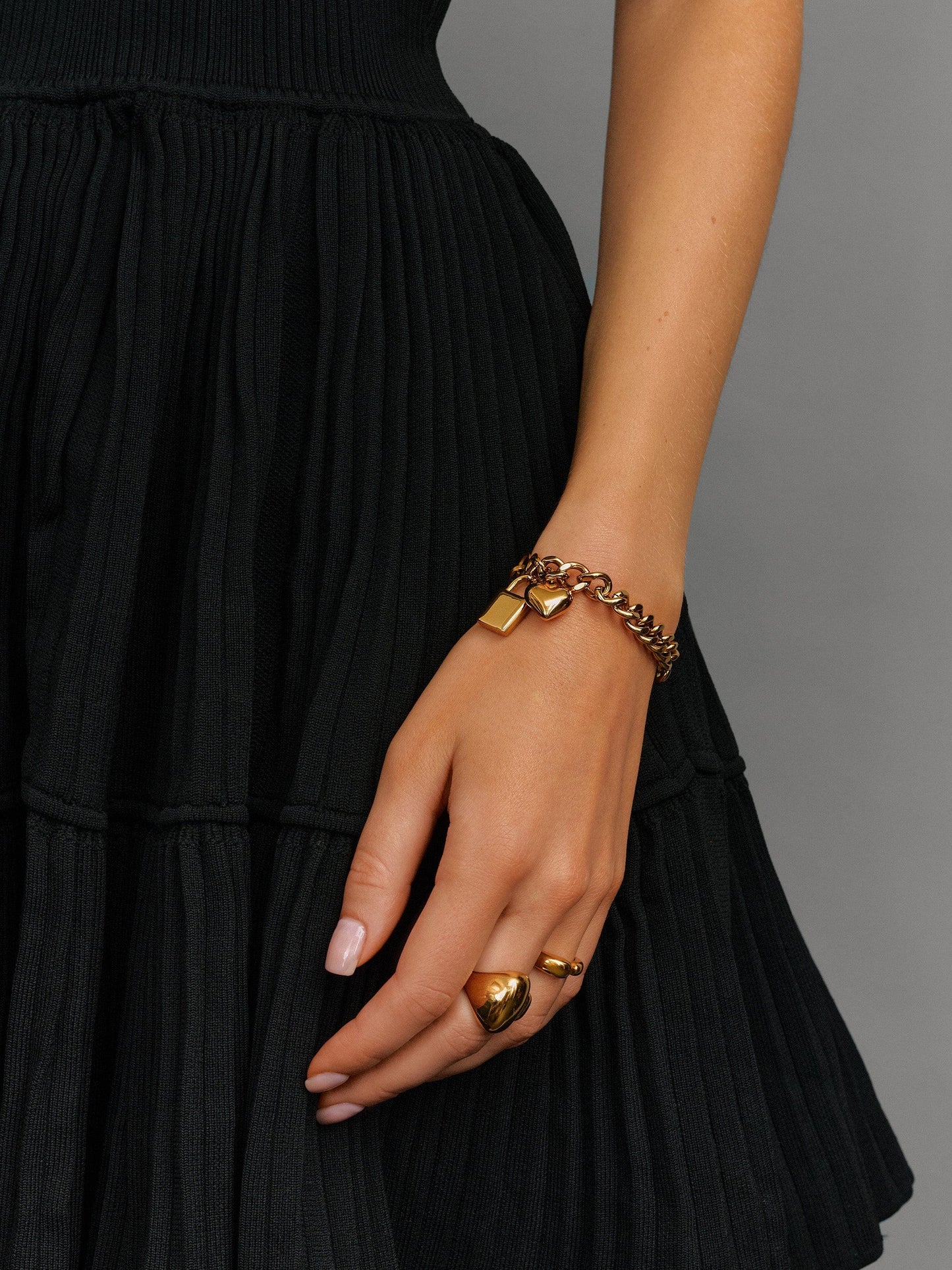 Gold Cuban Charm Bracelet