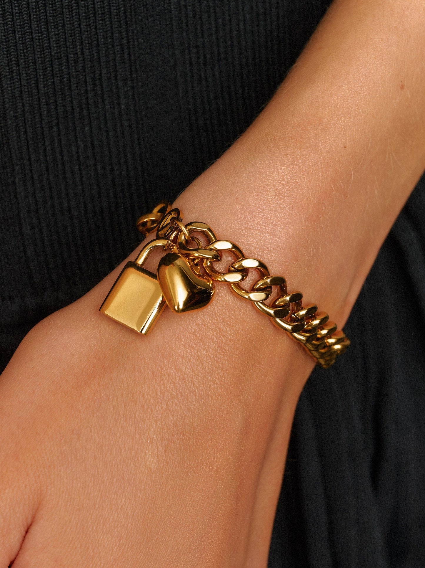 Gold Cuban Charm Bracelet