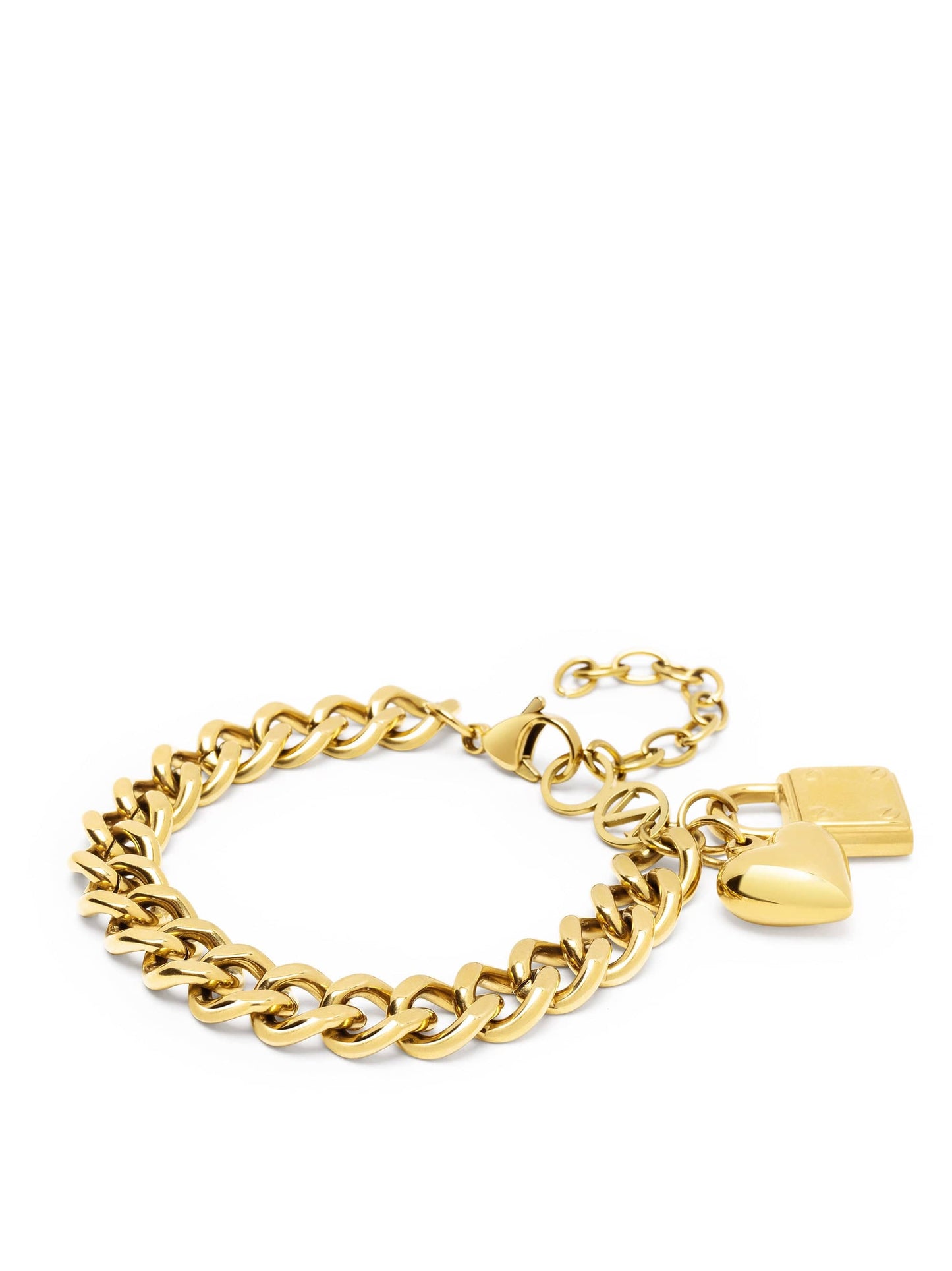 Gold Cuban Charm Bracelet