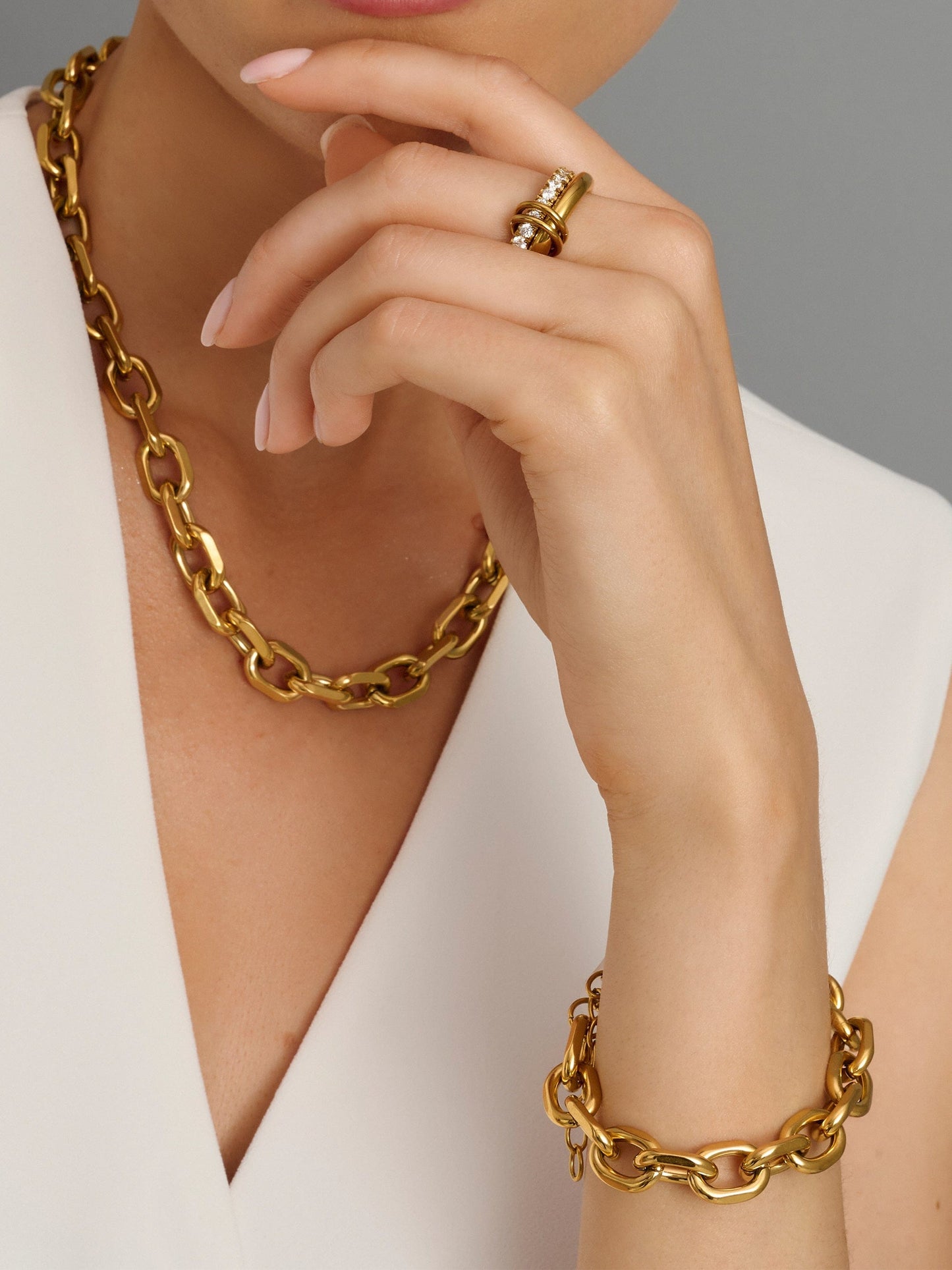 Gold Round Cable Chain Bracelet