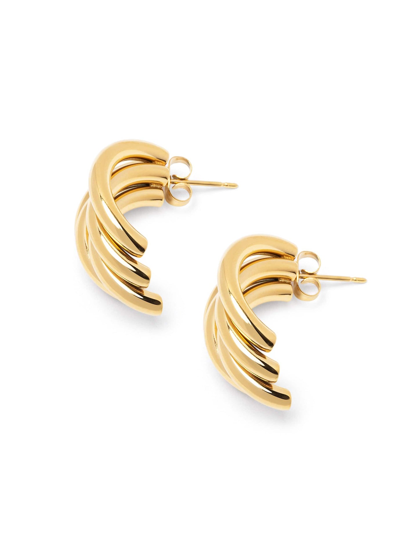 Bold Layered Hoops in Gold