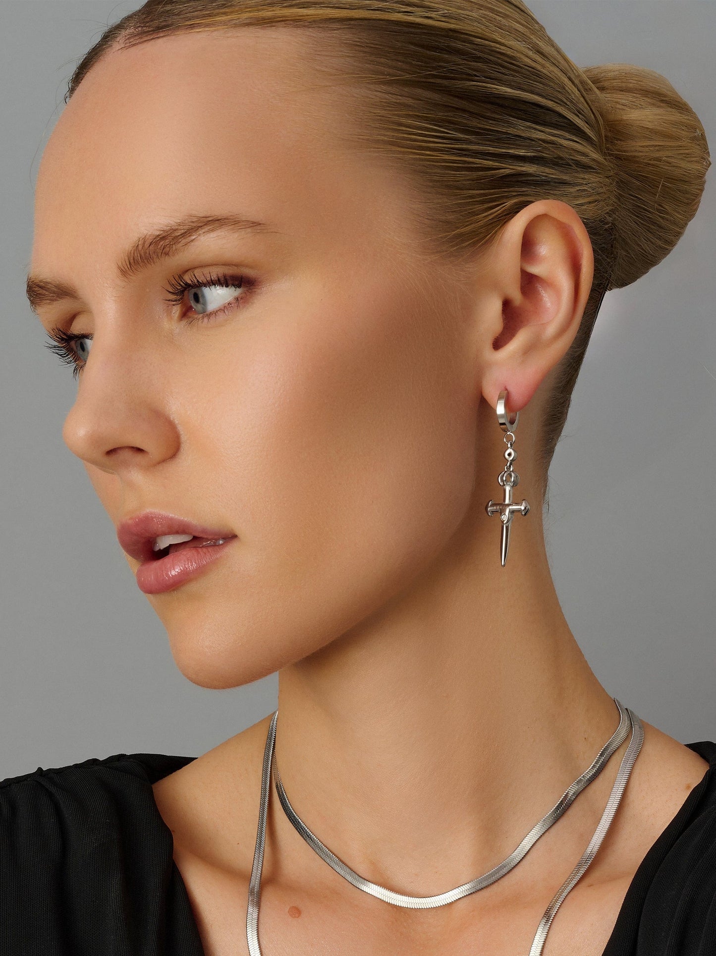 Skyfall Sword Earrings in Silver