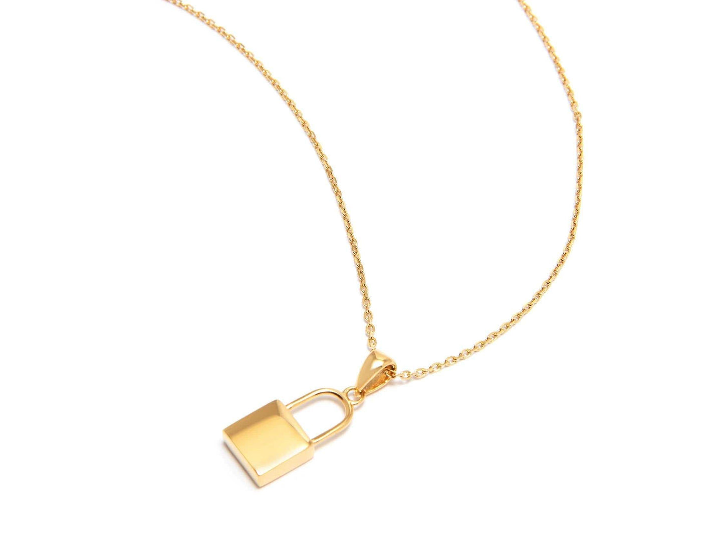 Lock Necklace in Gold
