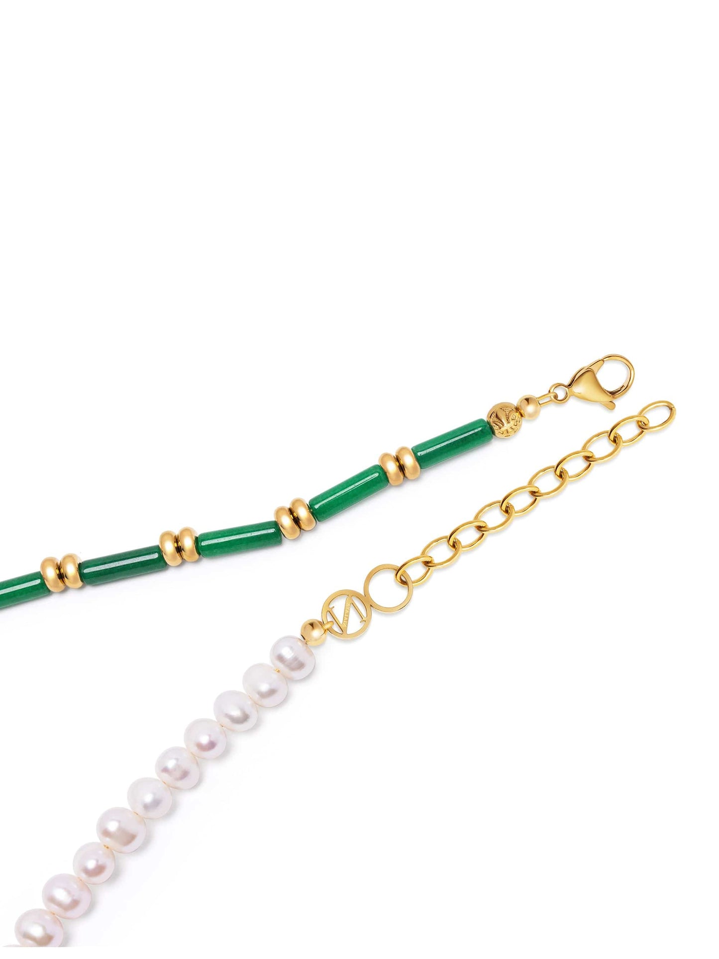 Pearl Choker with Green Agate