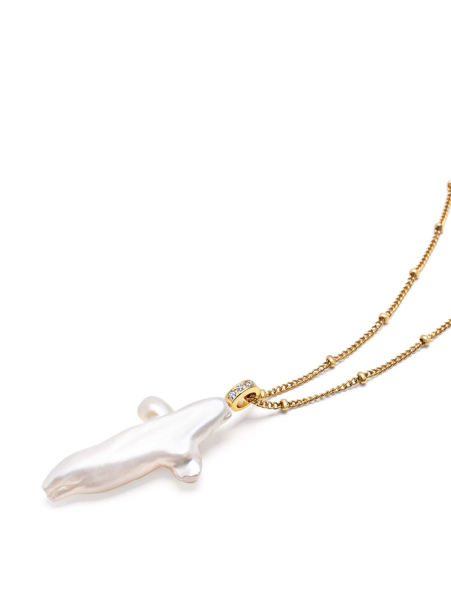 Pearl Cross Chain Necklace