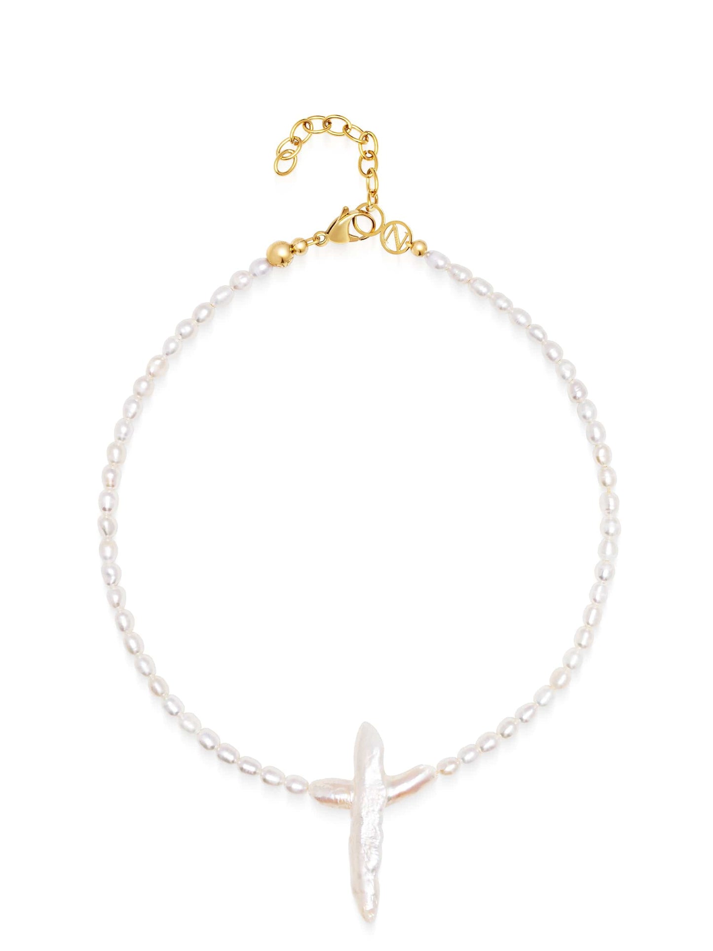 Pearl Cross Choker
