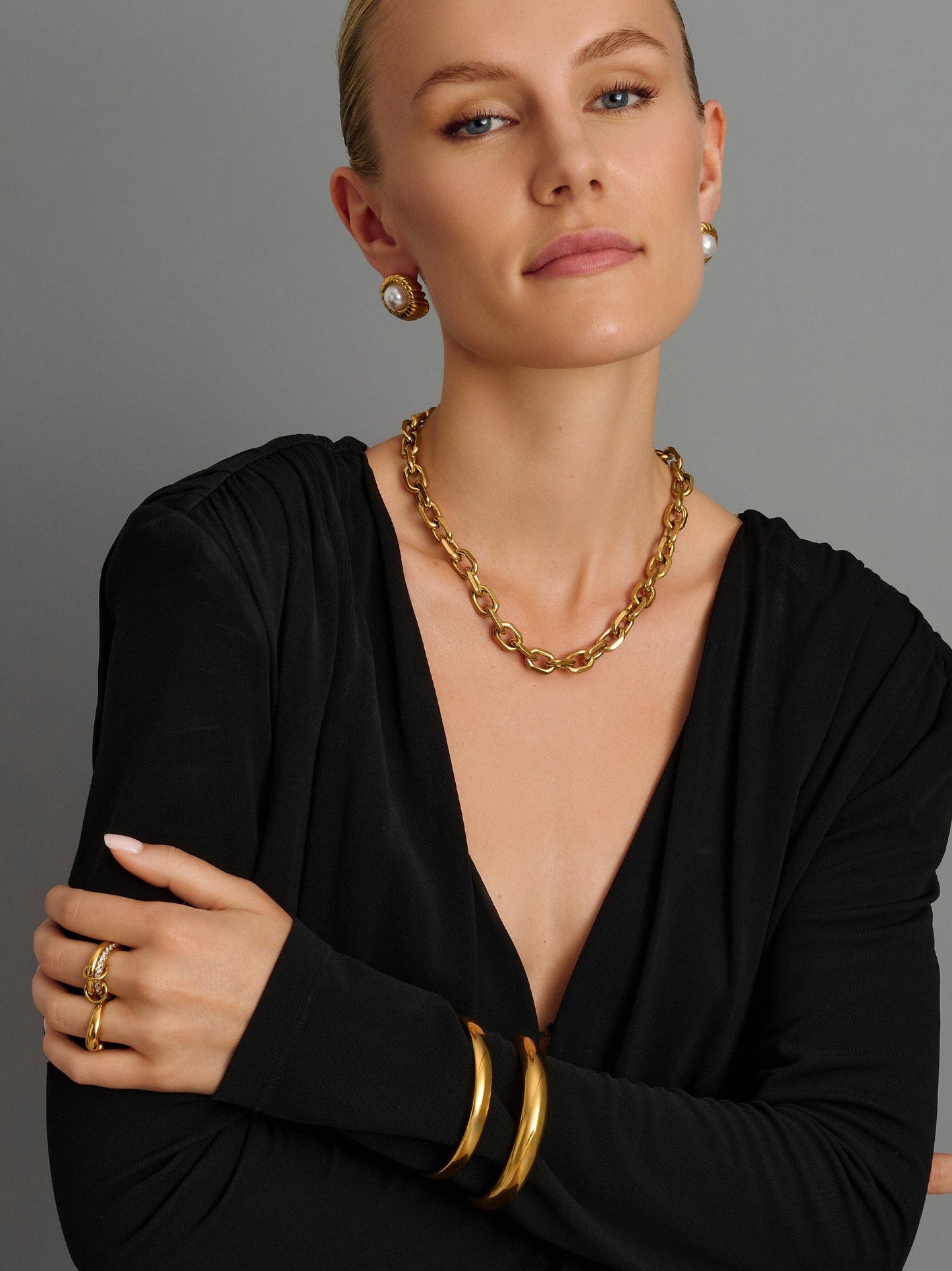 Round Cable Chain Necklace in Gold