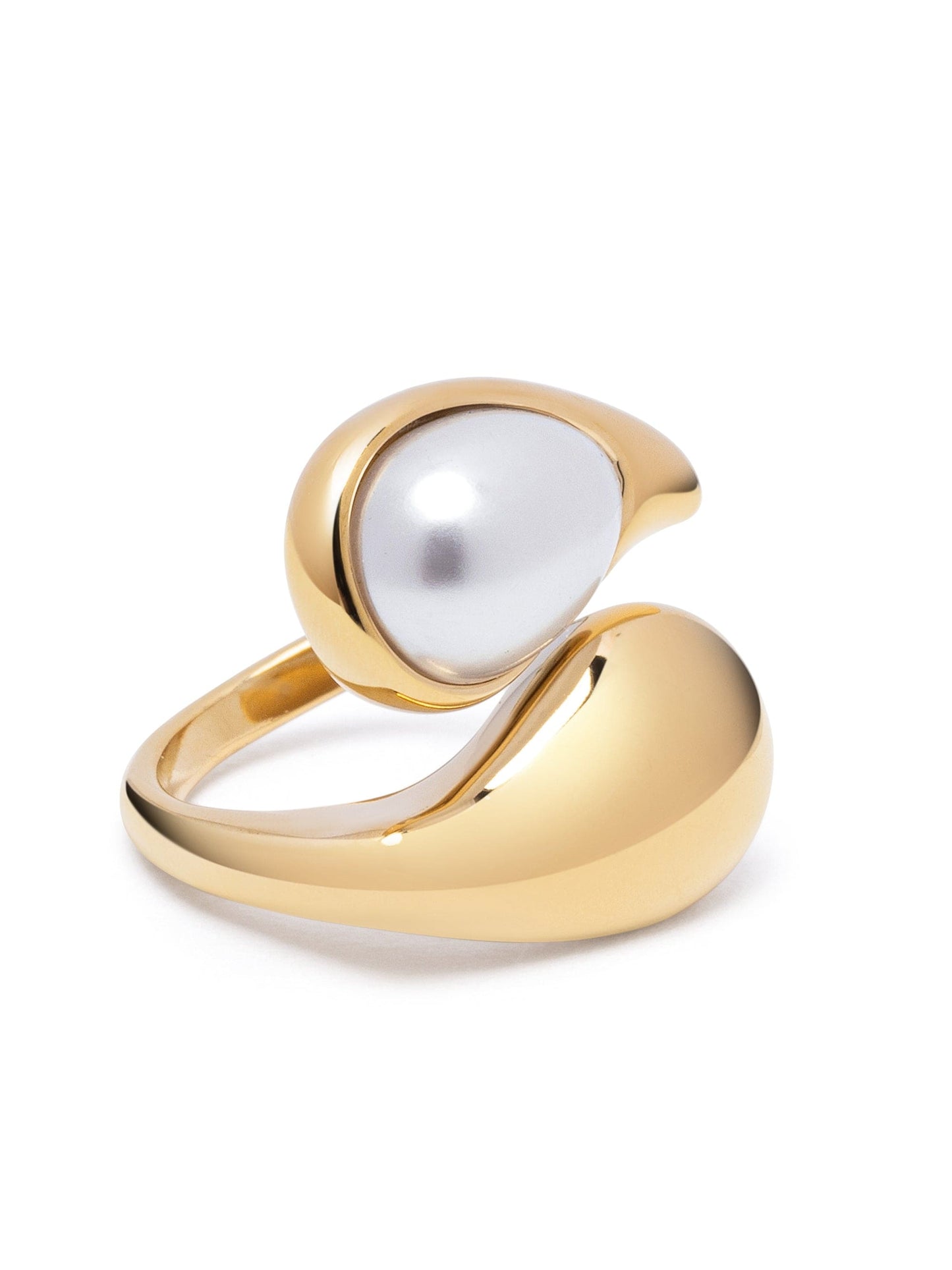 Cuff Ring with Pearl in Gold