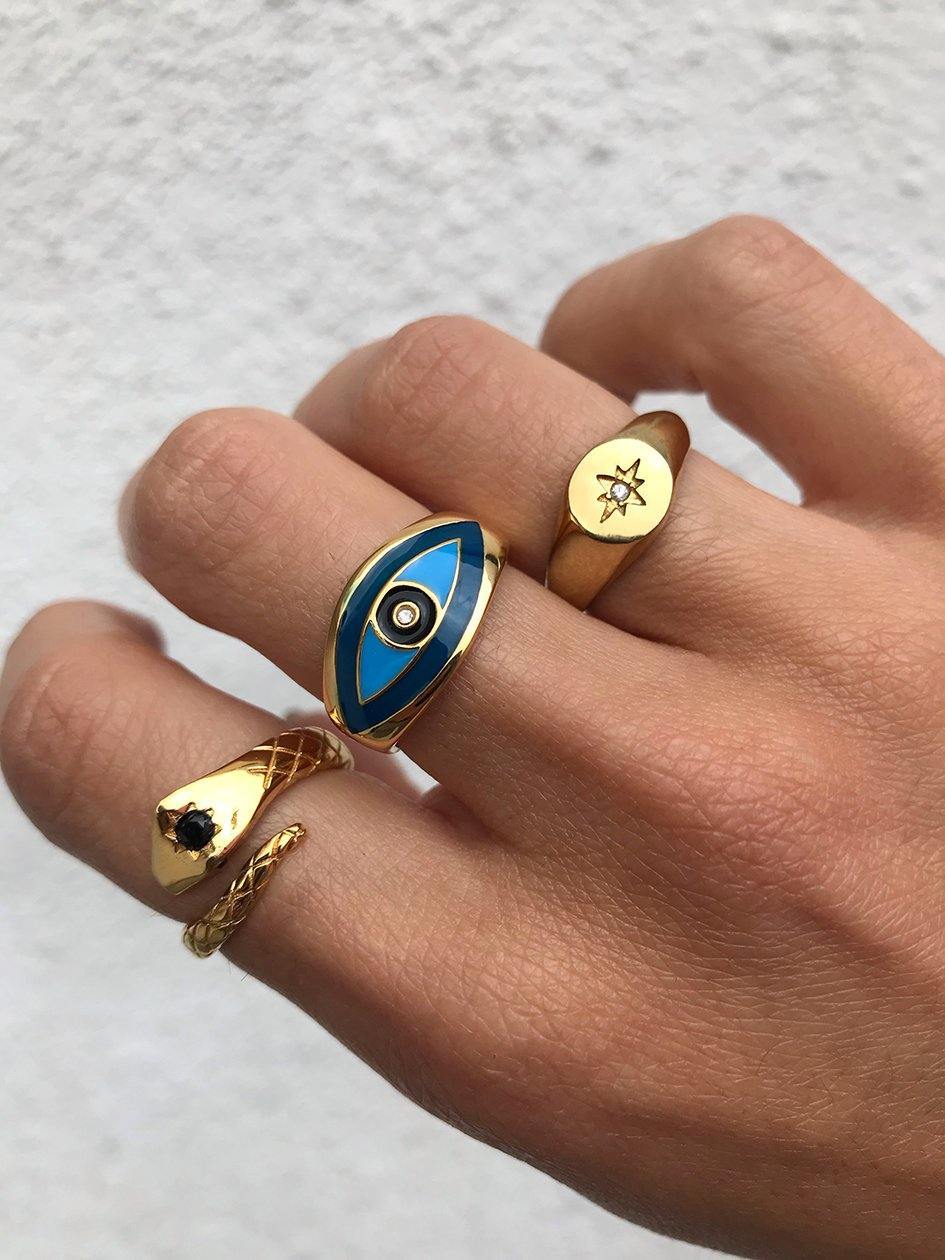 Women's Gold Evil Eye Ring