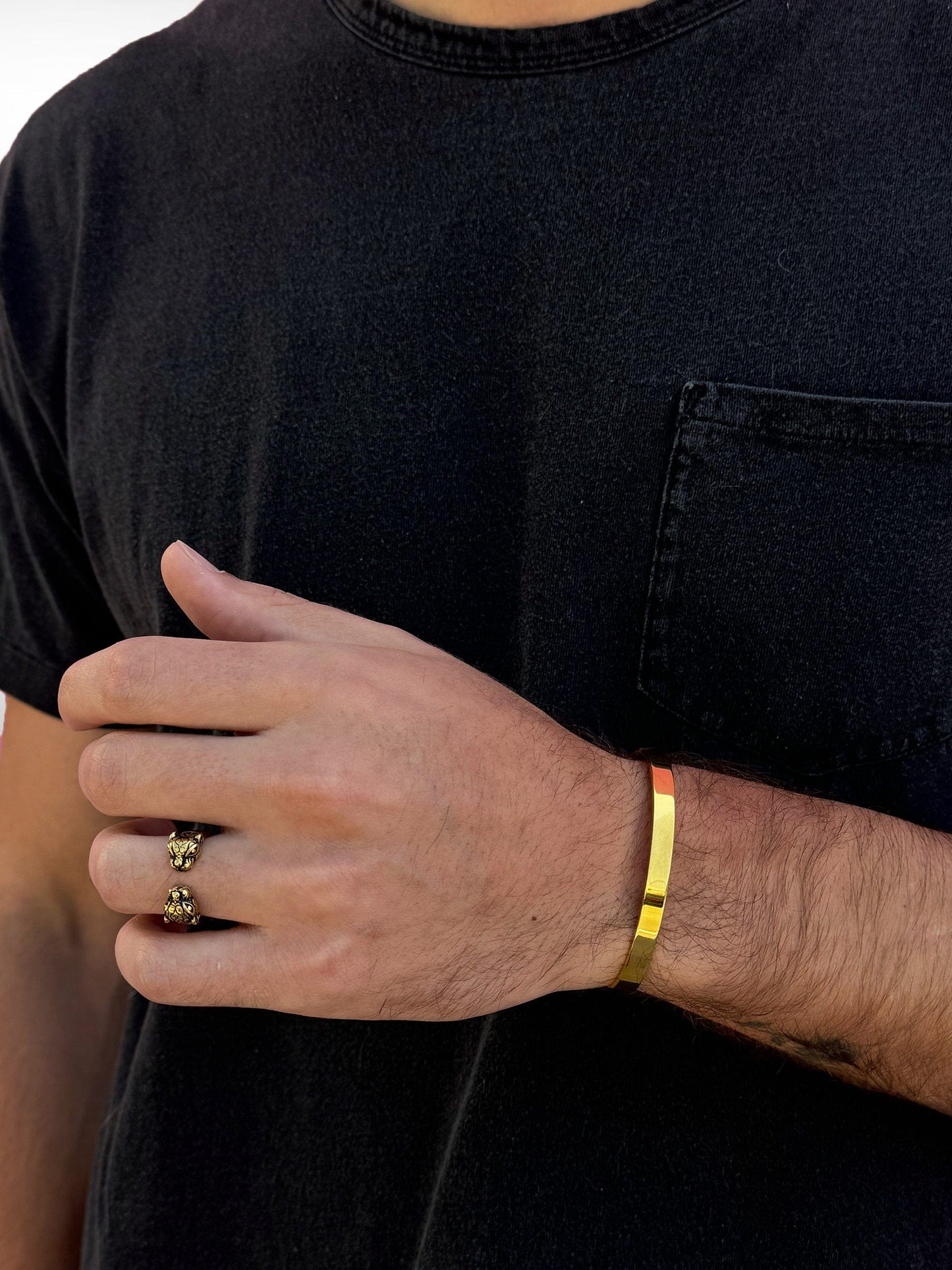 Gold Open Cuff Bangle