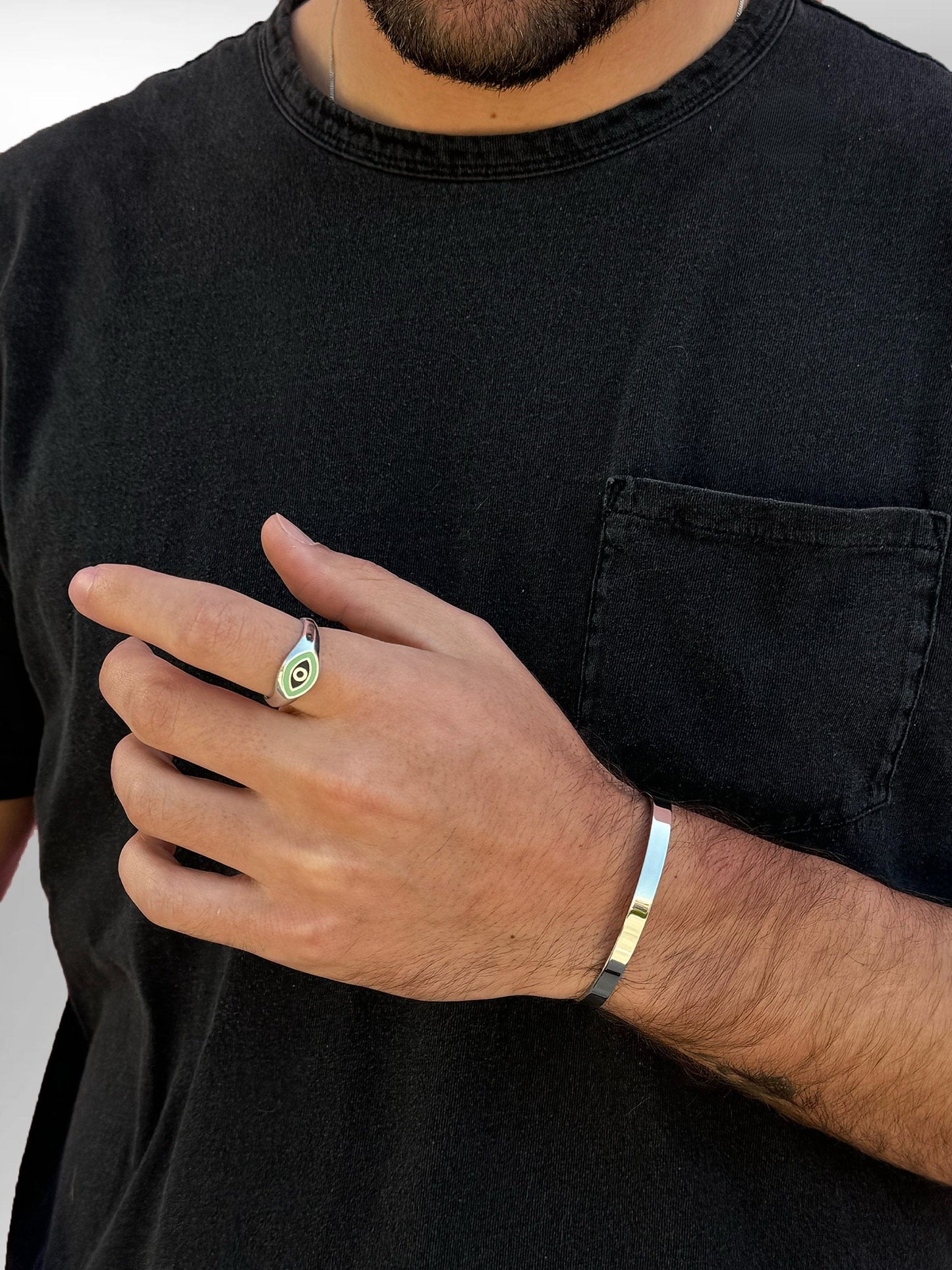 Silver Open Cuff Bangle