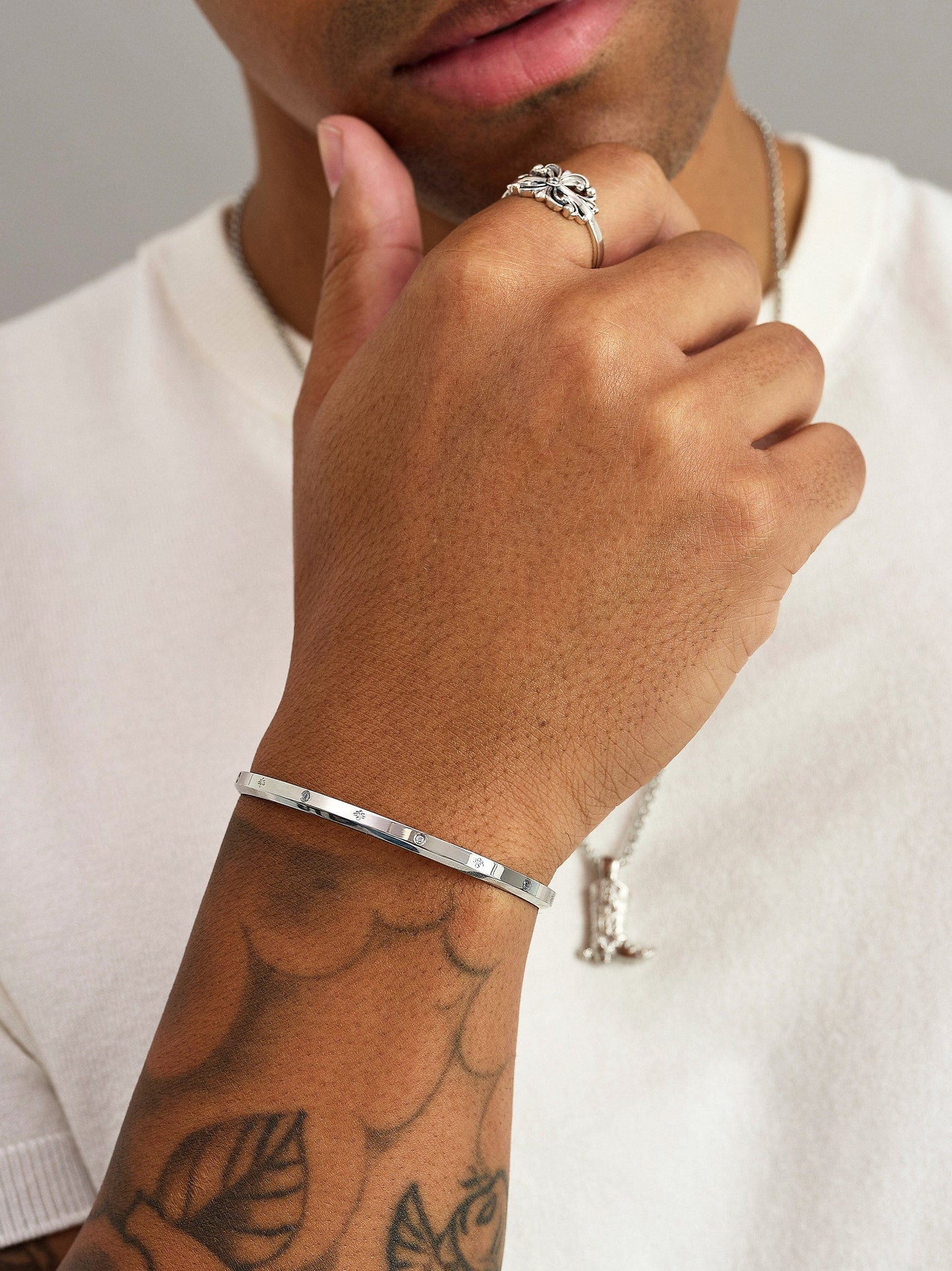 Silver Fleur de Lis Cuff