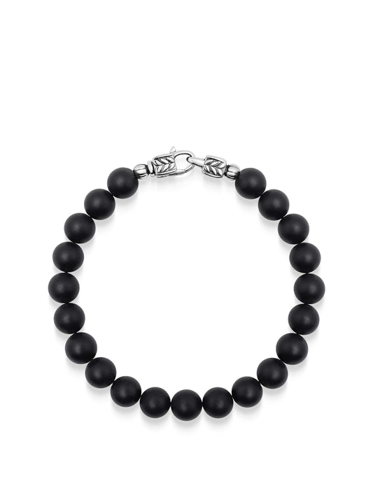 Black Onyx Healing Bracelet with Silver Lock