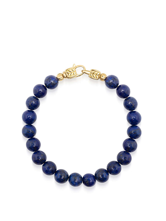 Blue Dumortierite Healing Bracelet with Gold Lock