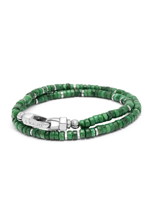 Green Malachite Heishi Wrap Bracelet