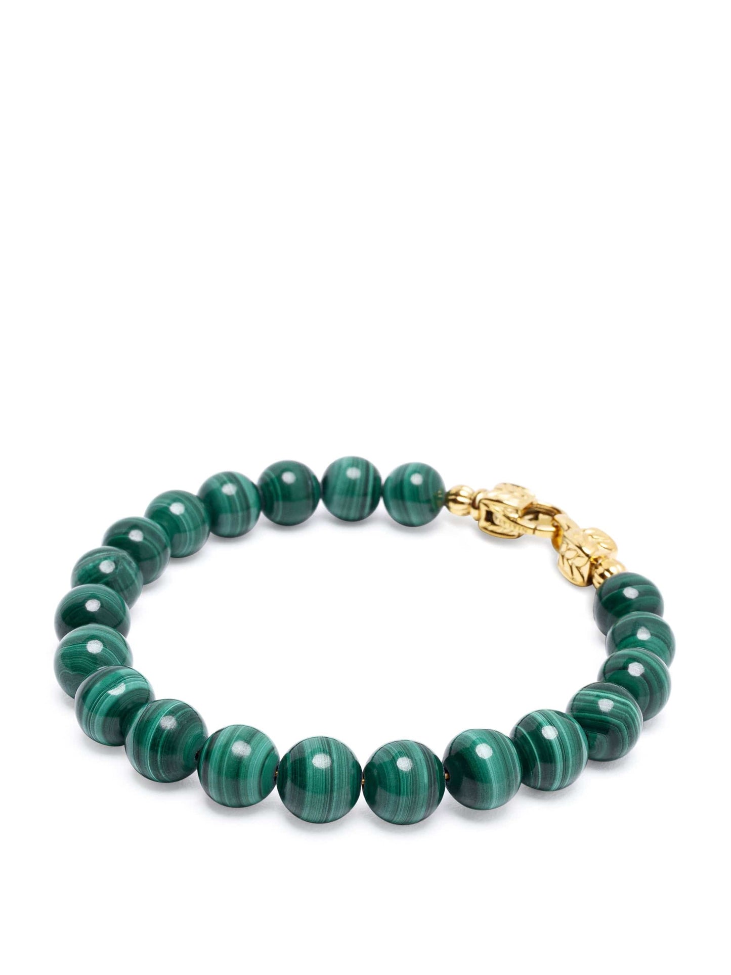 Green Malachite Healing Bracelet with Gold Lock
