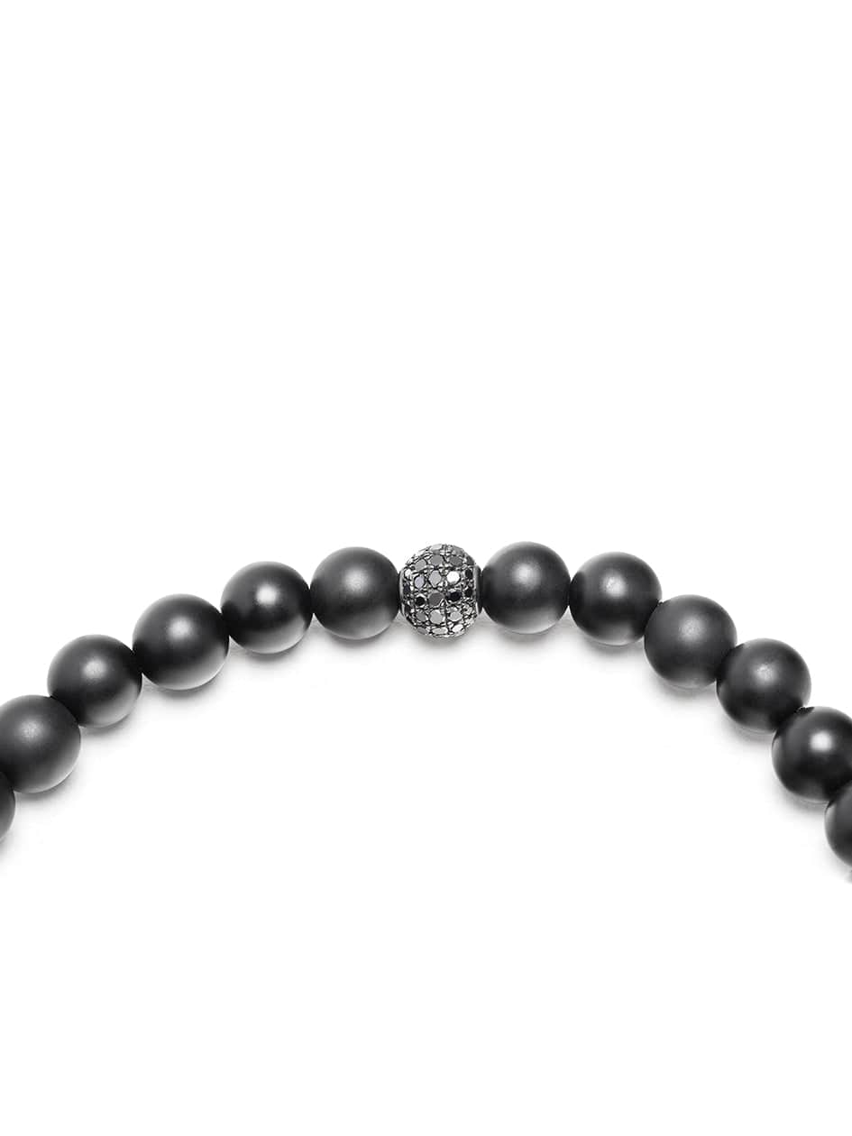 Men's Black Diamond Wristband with Onyx