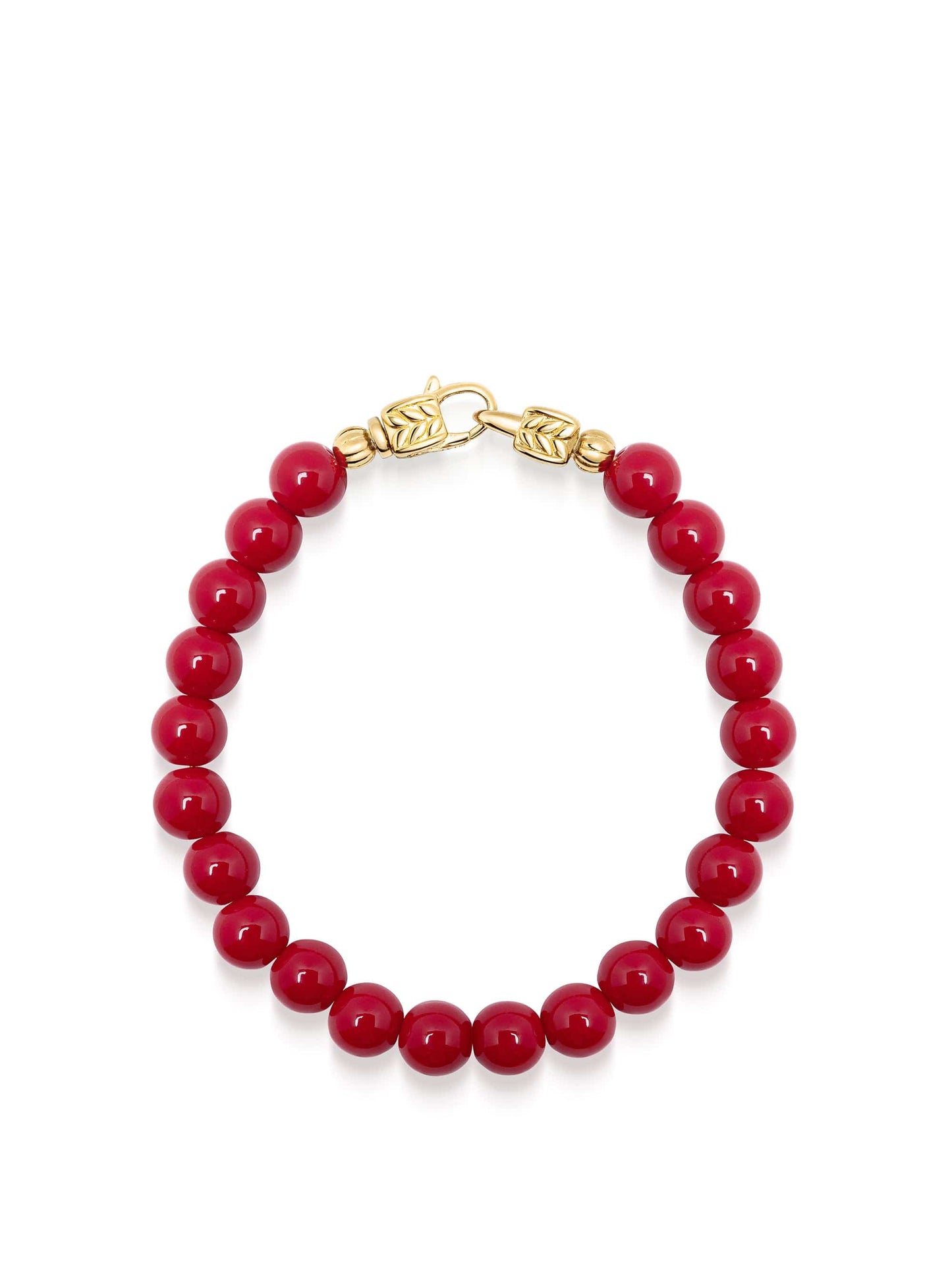 Red Jade Healing Bracelet with Gold Lock