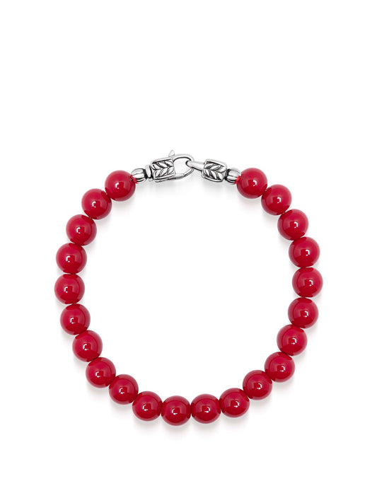 Red Jade Healing Bracelet with Silver Lock