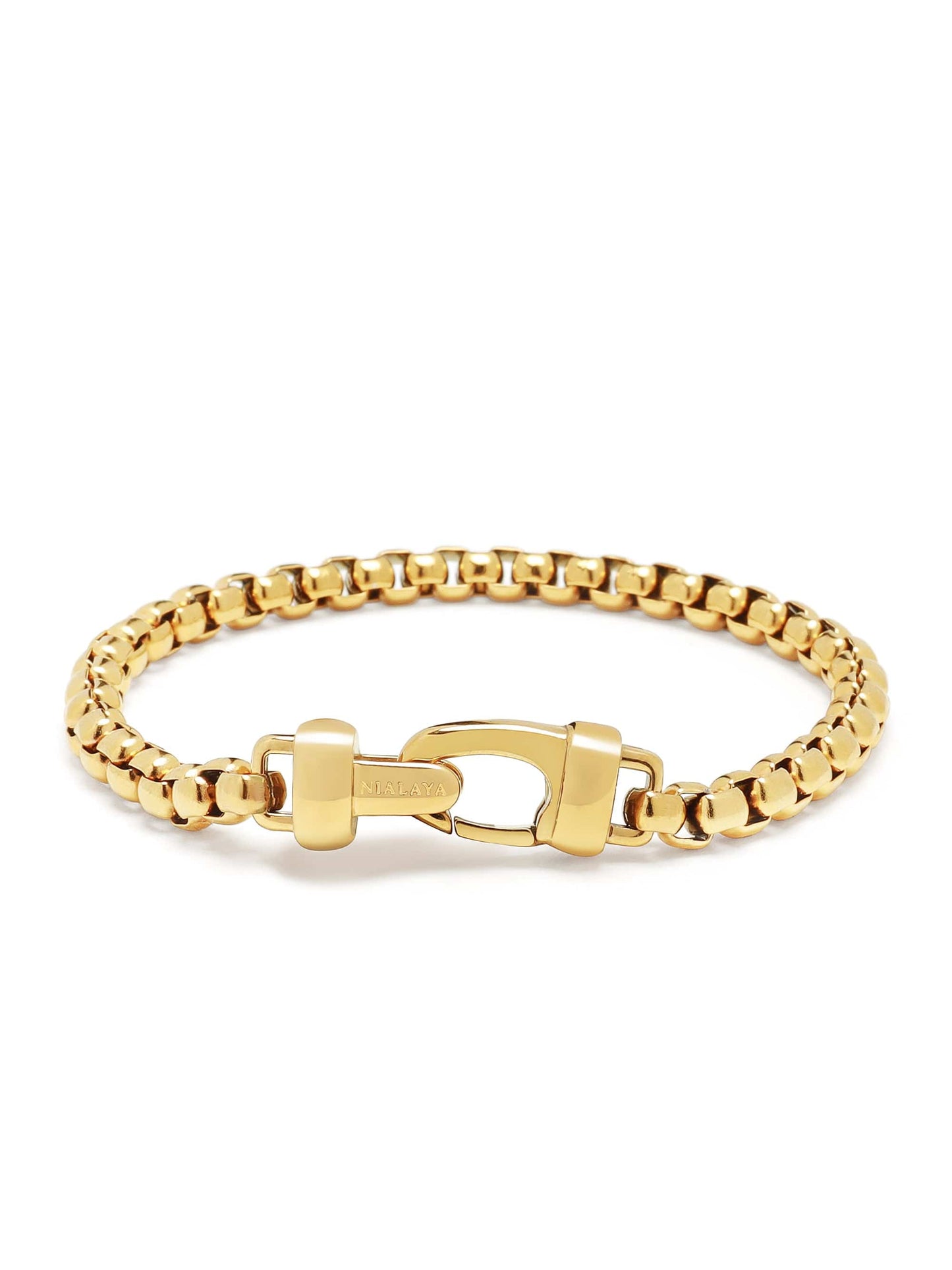 Gold Box Chain Bracelet