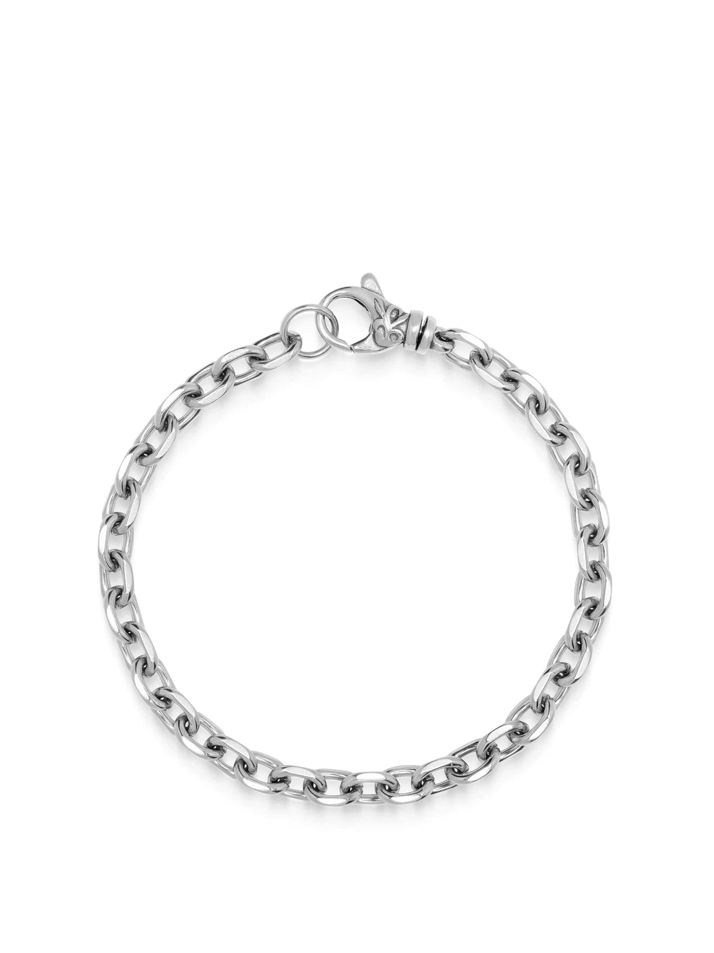 Men's Silver 4mm Cable Chain Bracelet