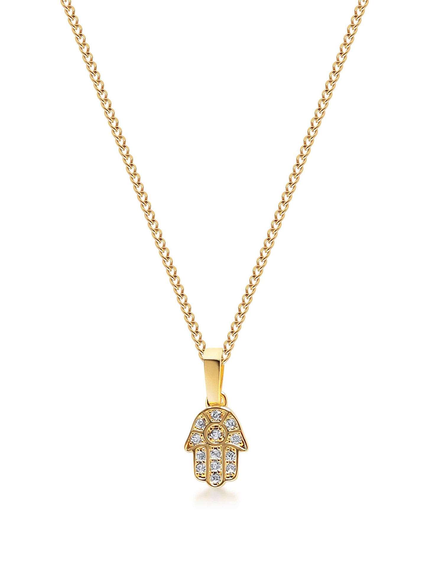 Women's Mini Hamsa Hand Necklace in Gold