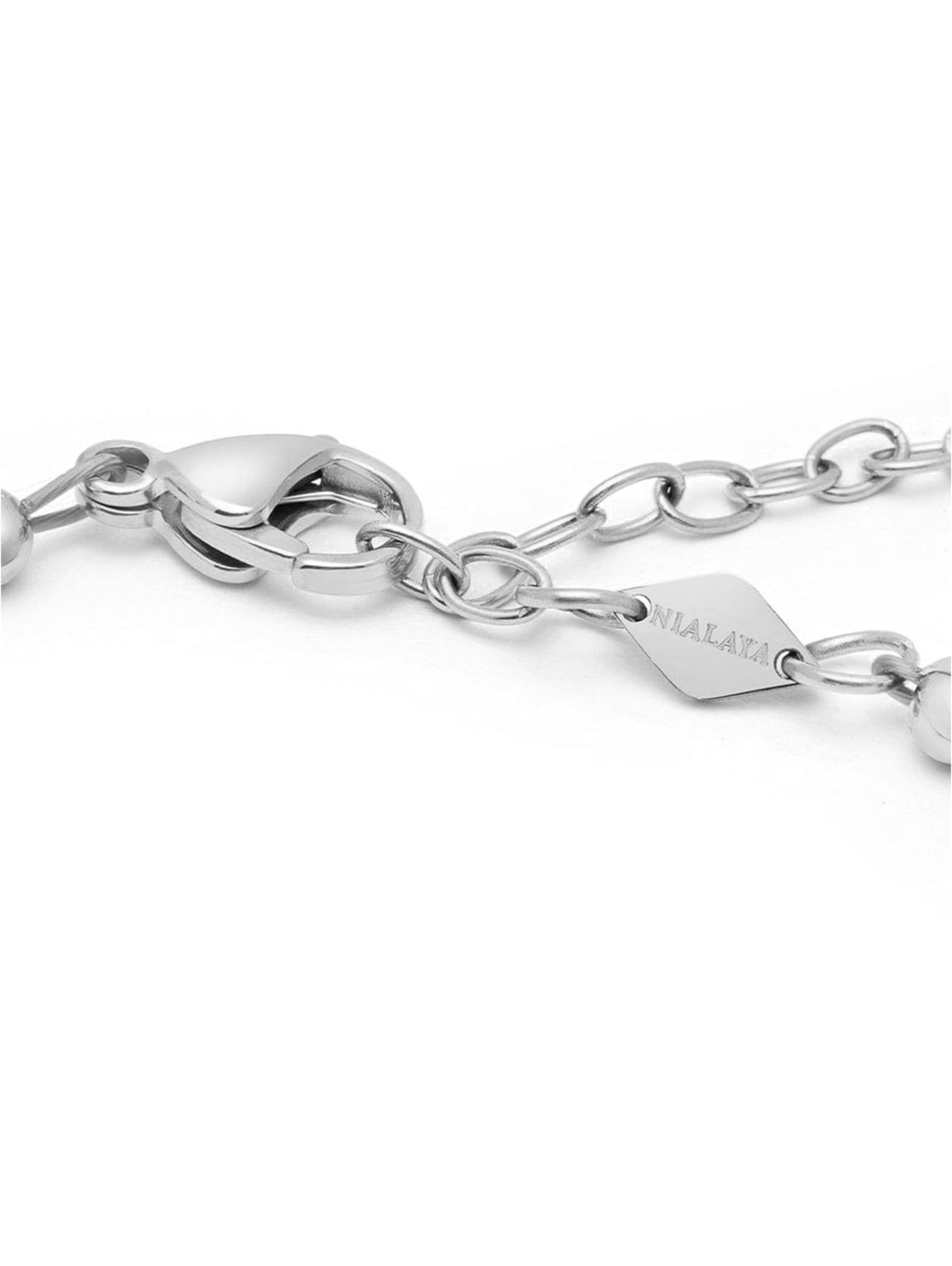 Men's Mini Pearl Necklace with Silver