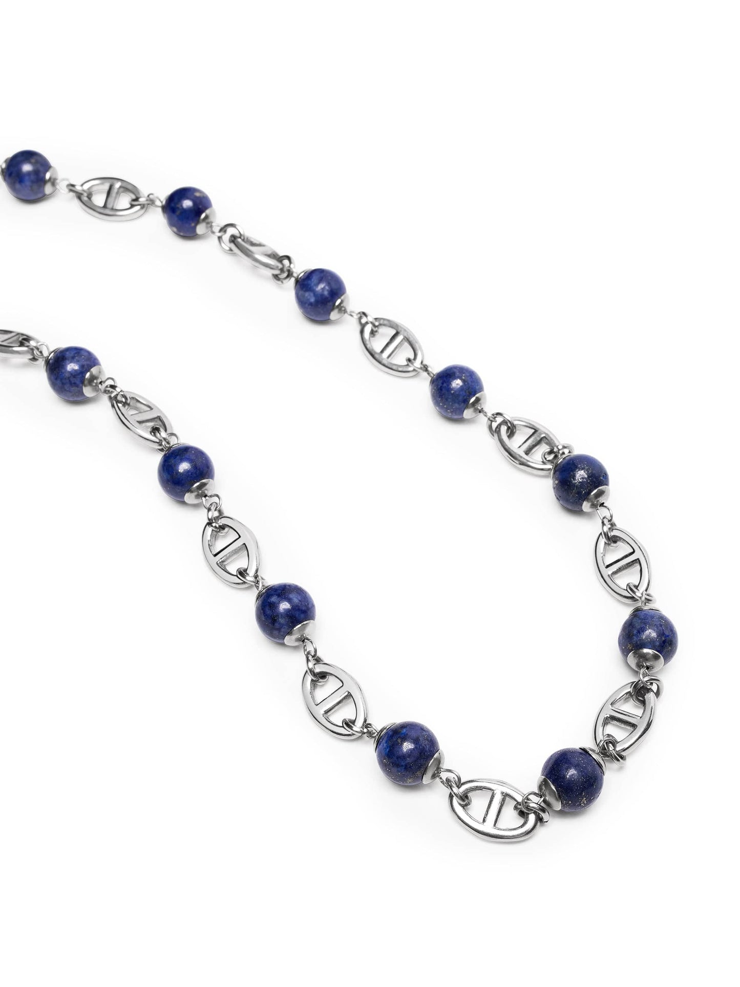 Men's Silver Mariner Chain with Blue Lapis